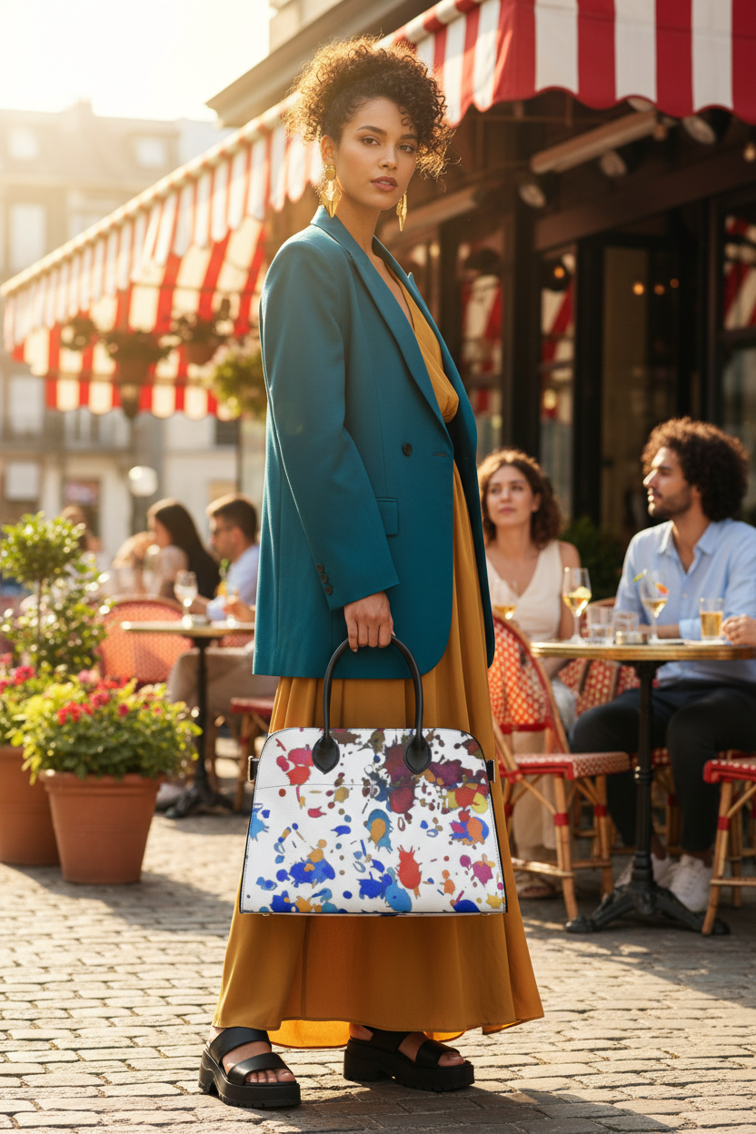Paint Splatter Tote - Cafe