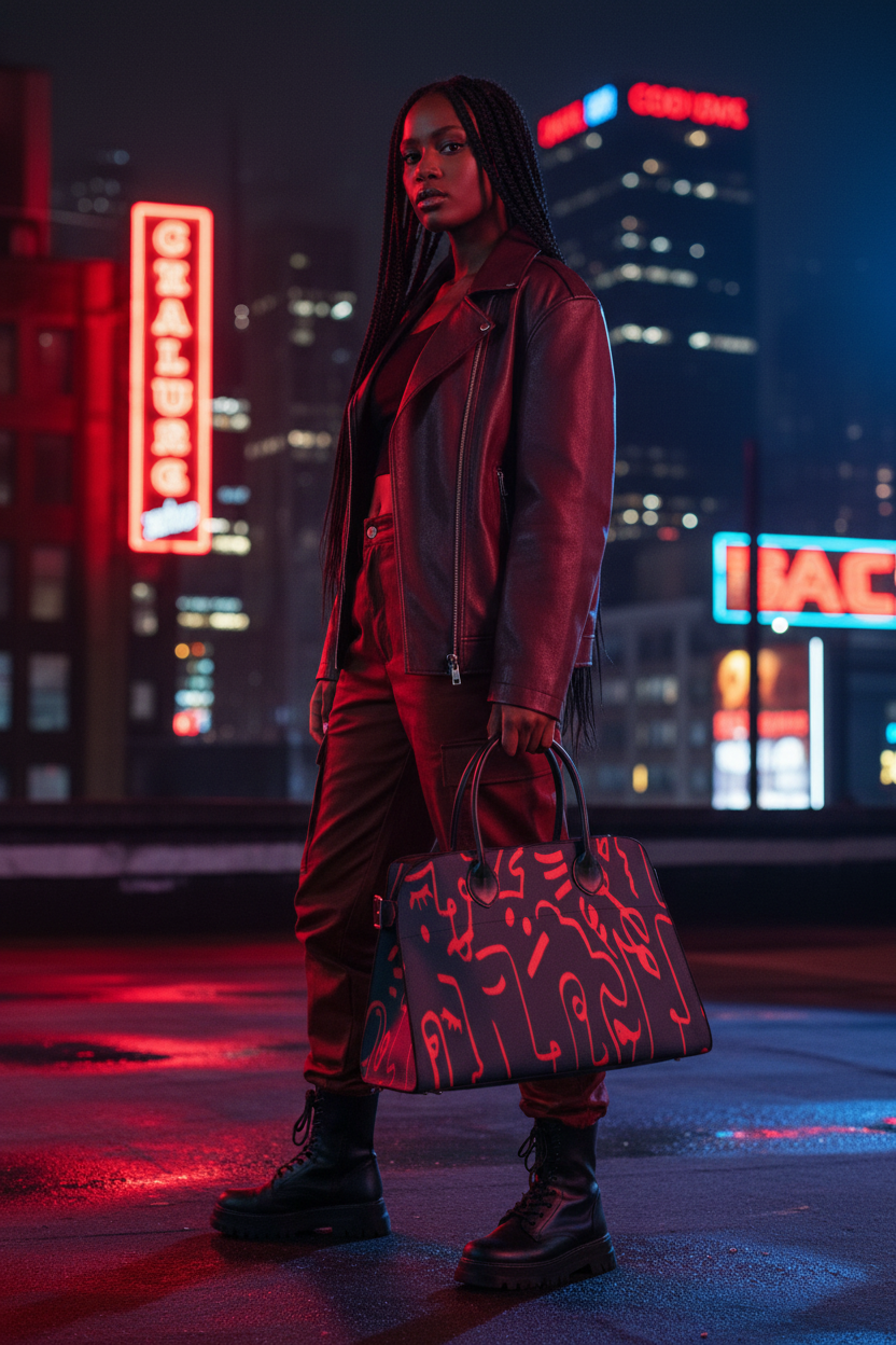 Red Graffiti Tote - Rooftop