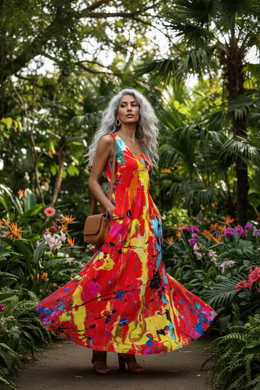 Red Paint Dress - Botanical Garden