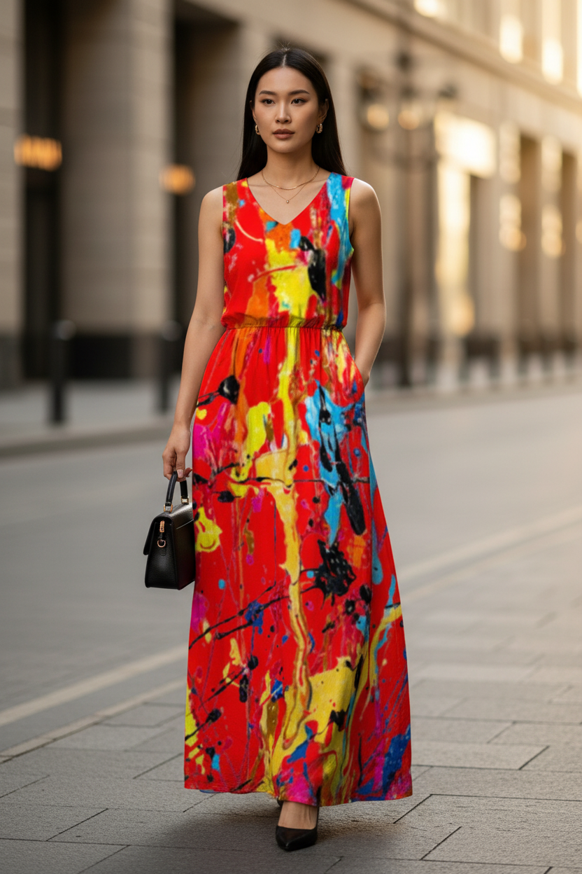 Red Paint Dress - Urban Street