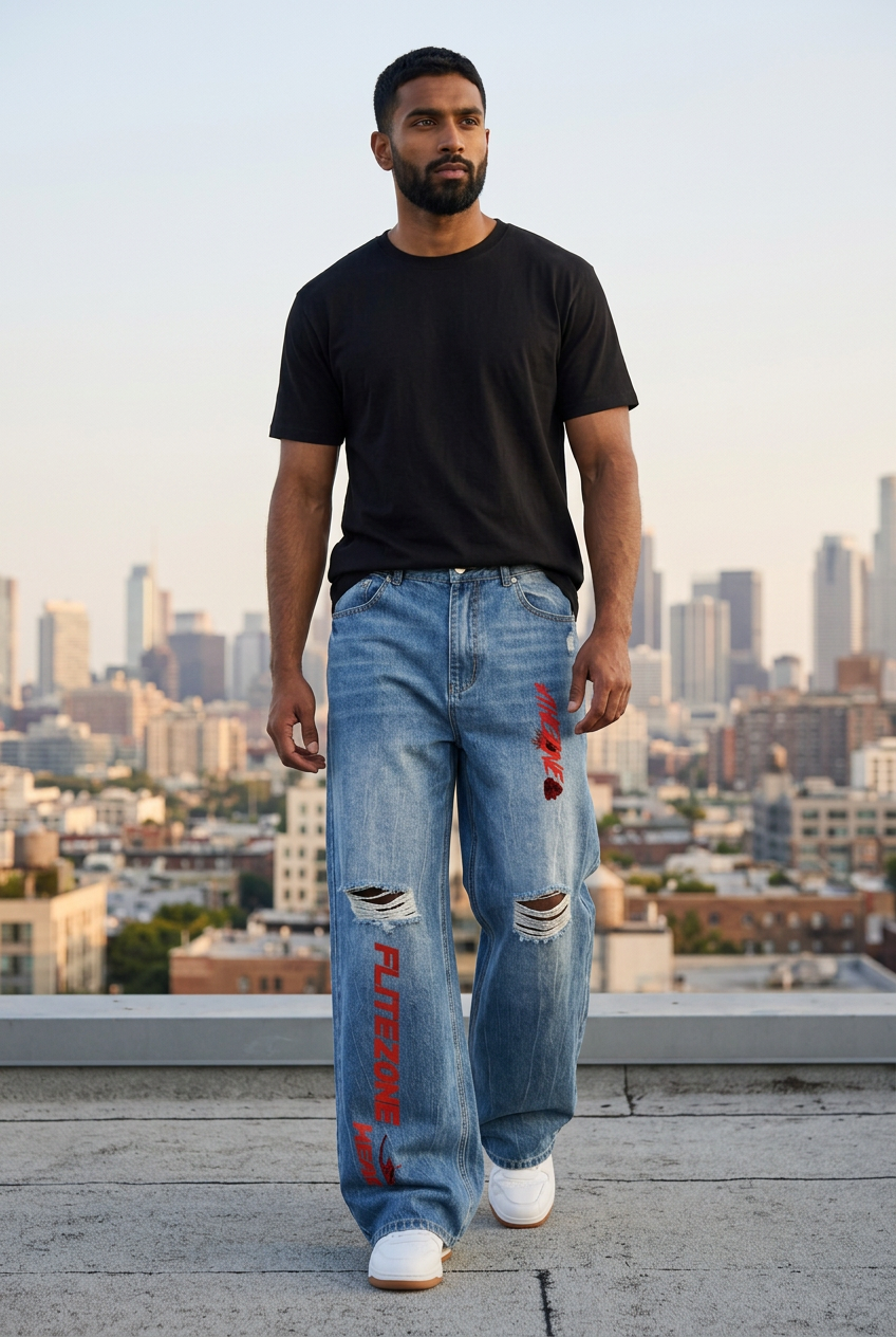 South Asian male model on a rooftop terrace