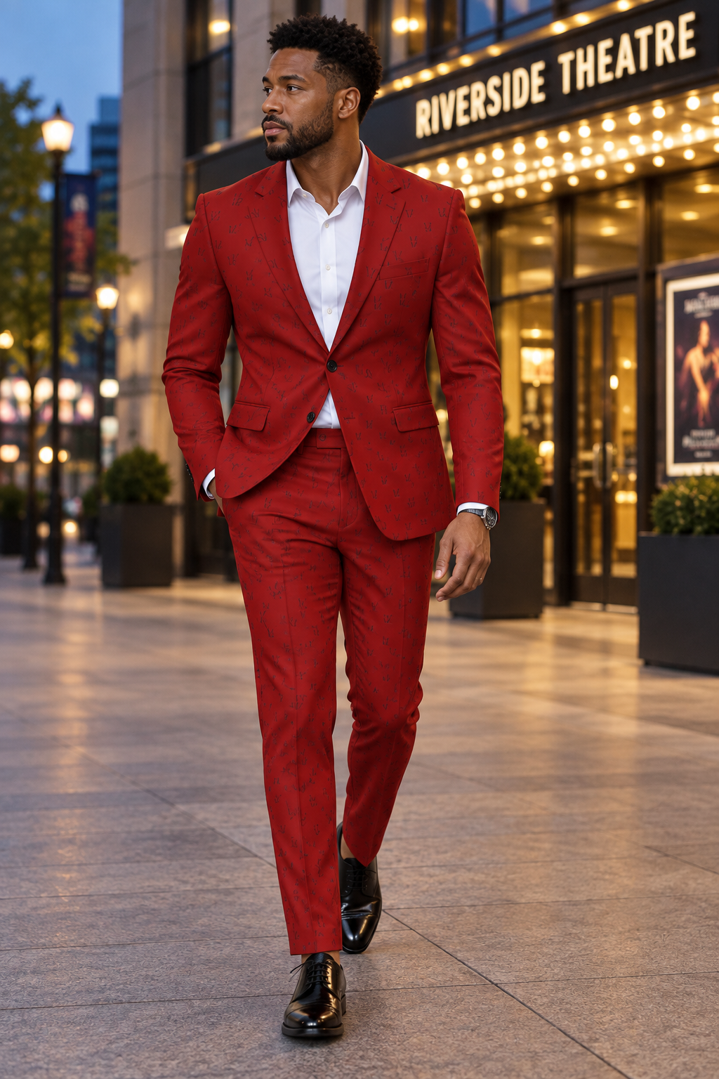 Theater red-suit look