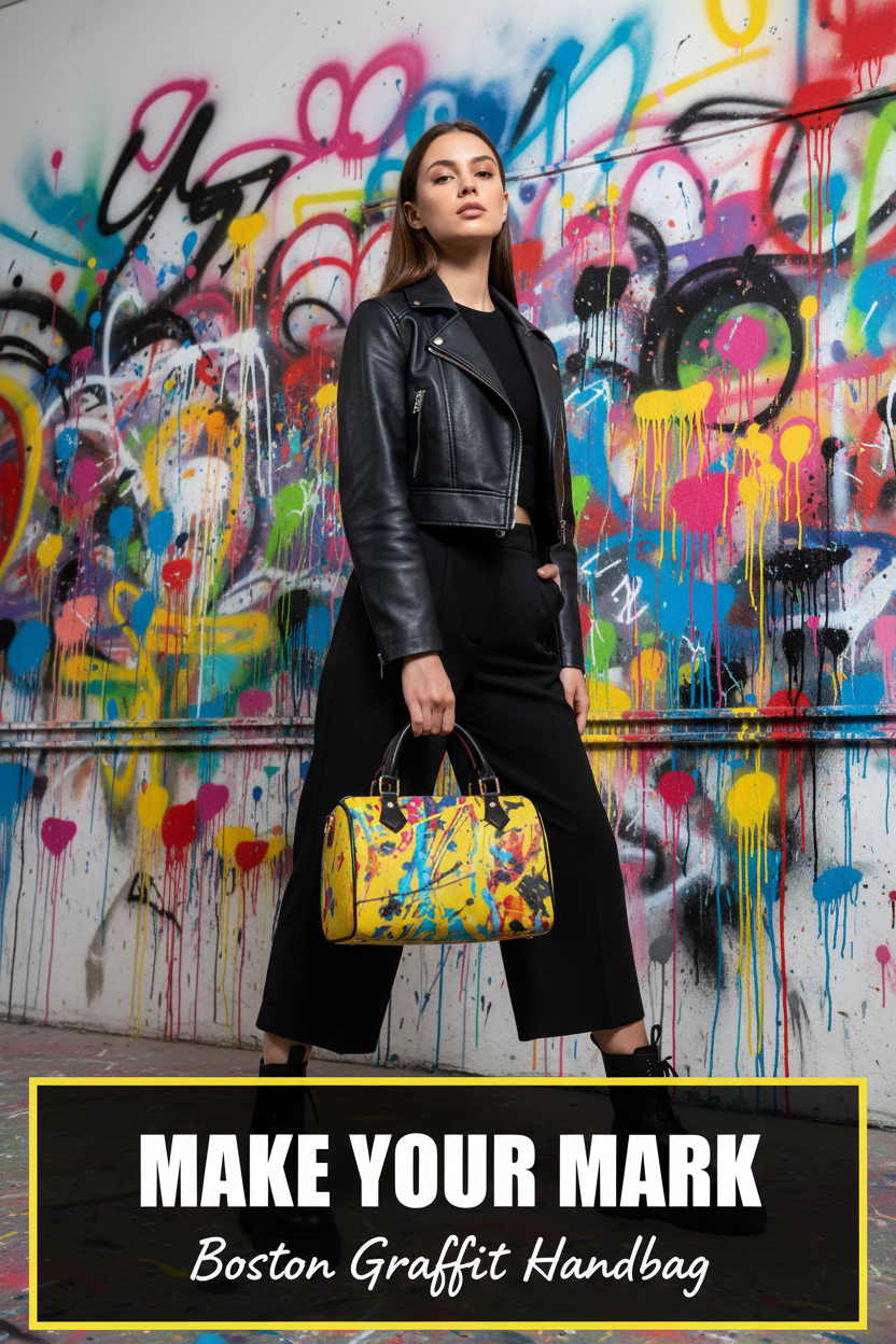 Yellow Paint Splatter Bag - Black Handles TikTok Ad