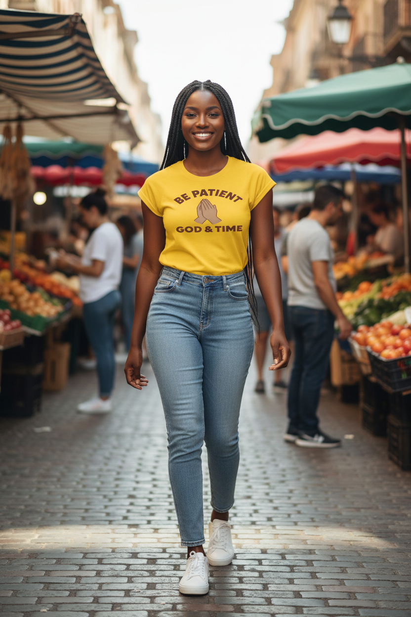 Yellow tee, outdoor market