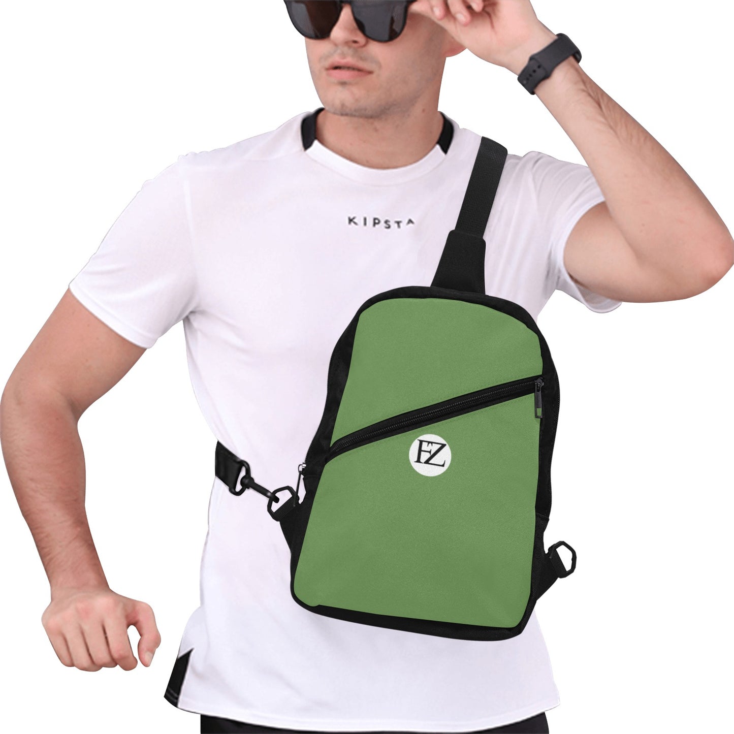 fz men's chest bag one size / fz chest bag-green men's chest bag (model1726)