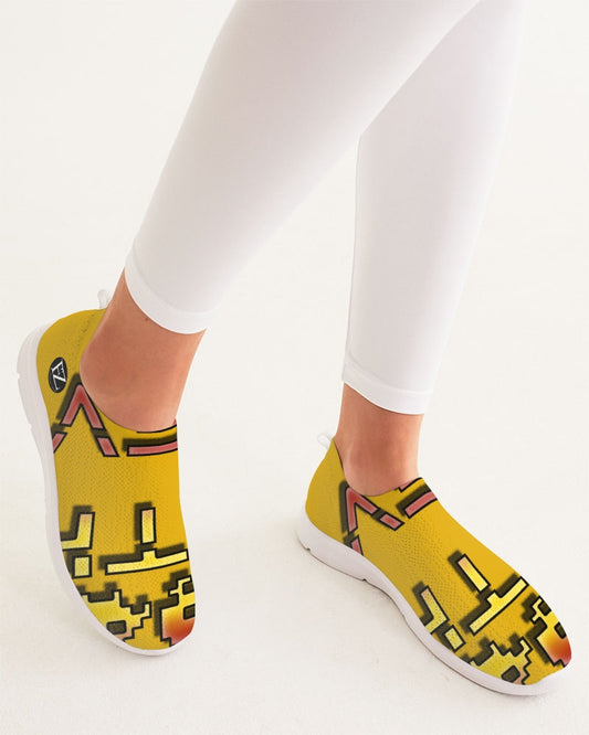 yellow zone women's slip-on flyknit shoe