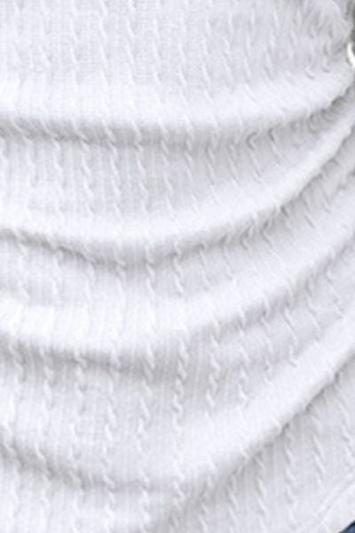 FZ Women's Textured Ruched V-Neck Long Sleeve Tee - FZwear