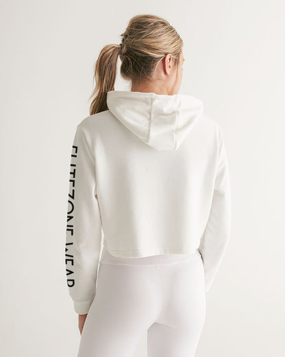the white  bull women's cropped hoodie