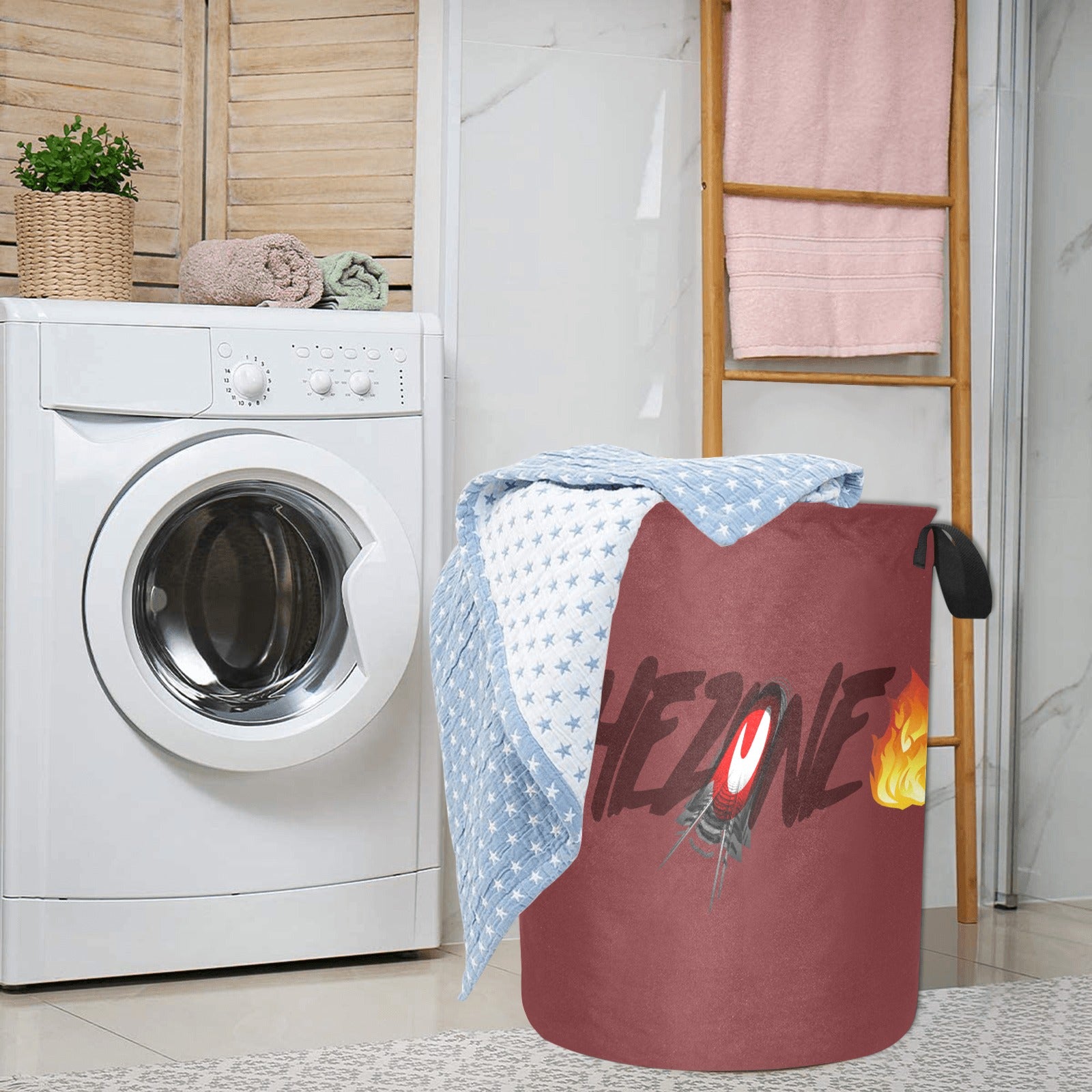 fz laundry basket - large one size / fz laundry basket - burgundy laundry basket(large)