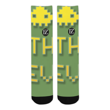 fz unisex socks - yellow one size / fz socks - green sublimated crew socks(made in usa)