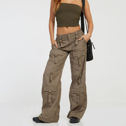 FZ Women's Low Waist Sexy Retro Straight Cargo Pants - FZwear