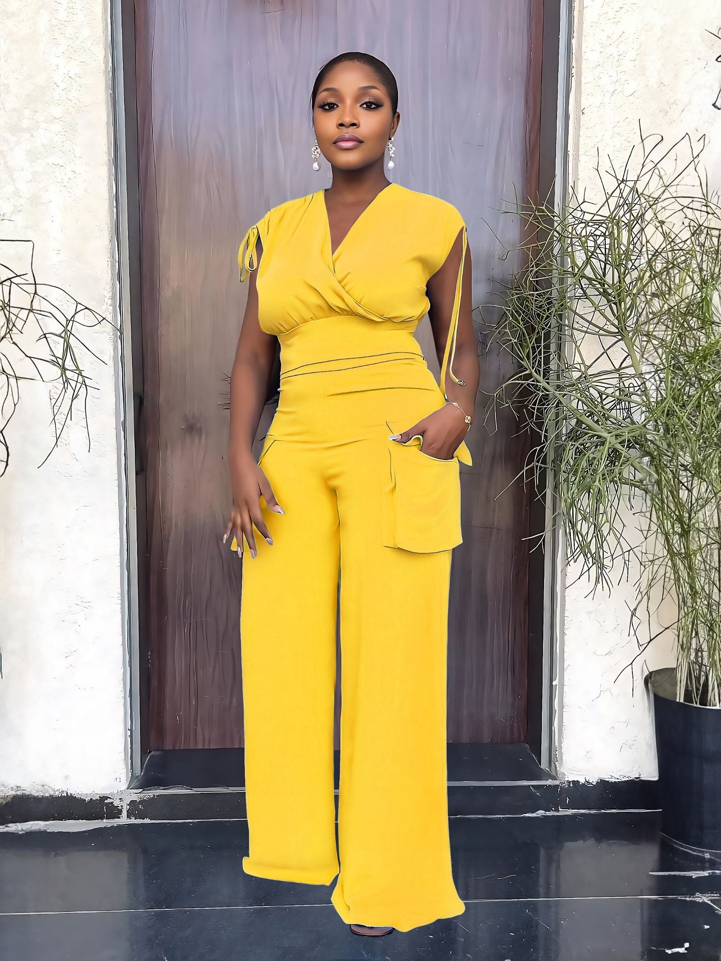 FZ Women's Drawstring High Waist Pants Suit - FZwear