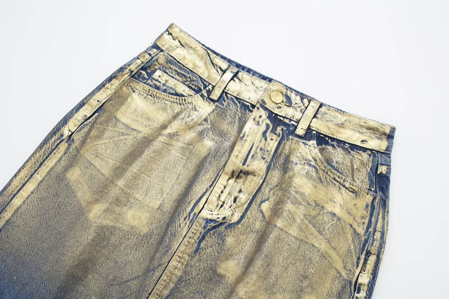 FZ Women's  Metal Short Denim High Waist Skirt Suit - FZwear