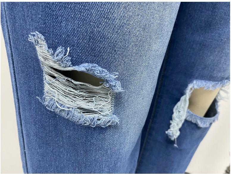 FZ Women's Ripped Frayed  Wide Leg Denim Pants - FZwear