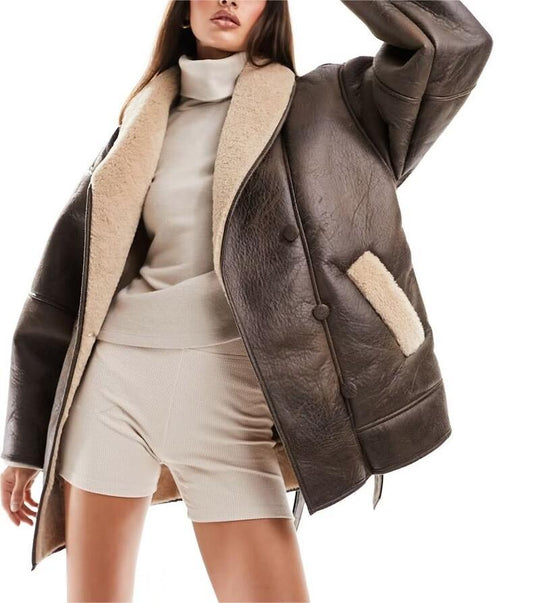 FZ Women's Cashmere Leather Fur Jacket - FZwear