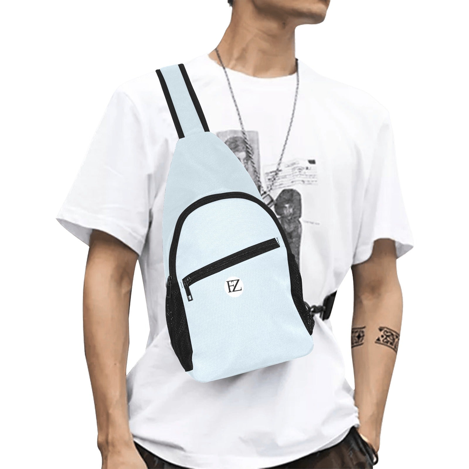 fz men's chest bag too one size / fz chest bag-blue all over print chest bag(model1719)