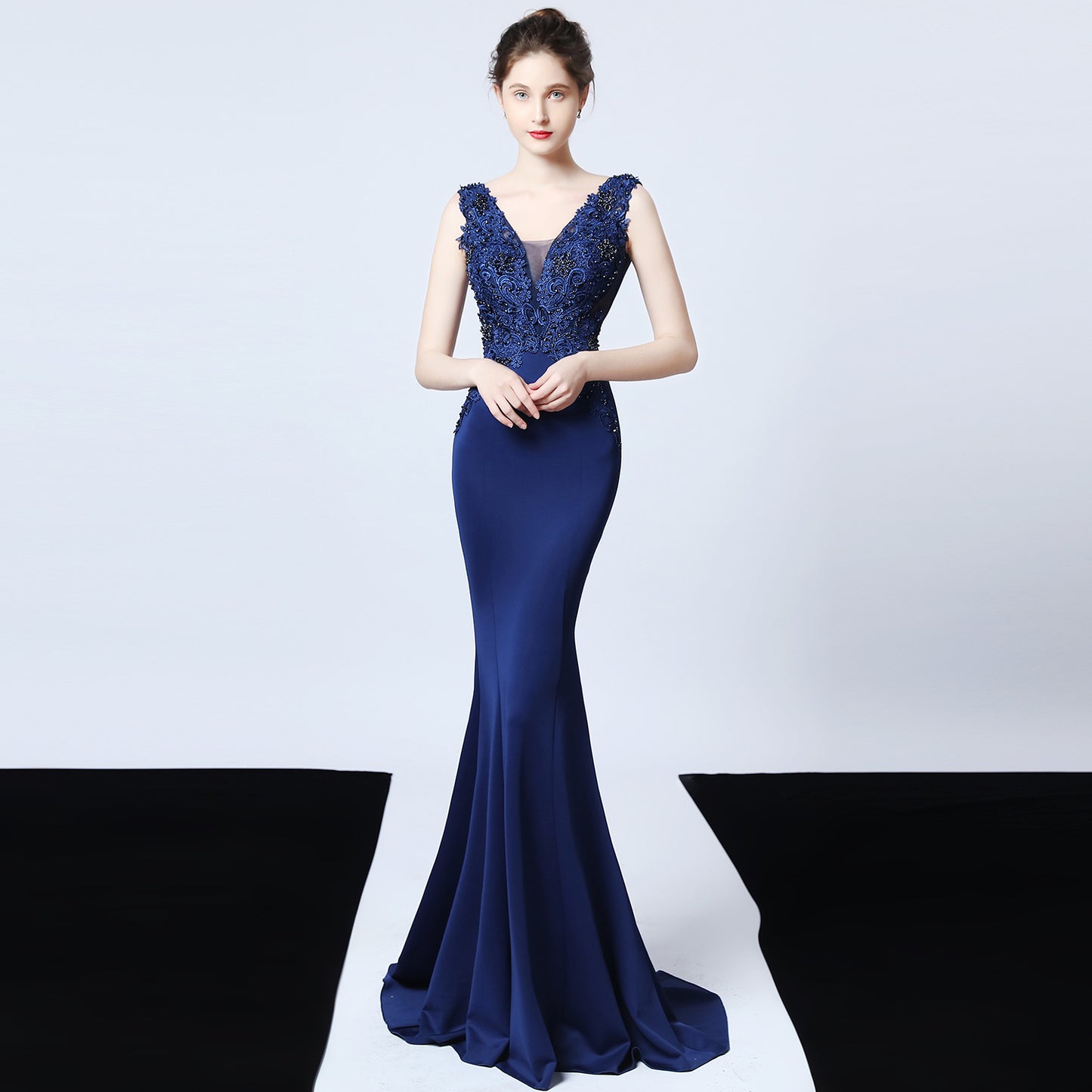 FZ Women's Slim-Fit Fishtail Evening Dress