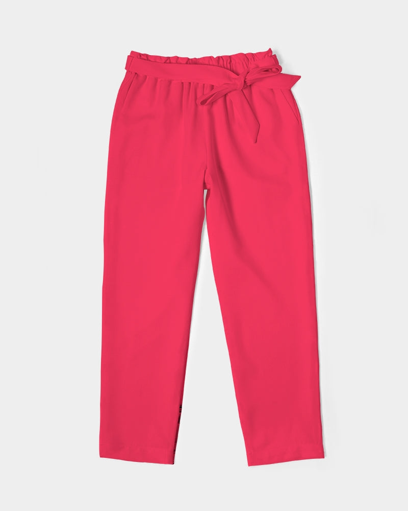 fzwear salmon pink women's belted tapered pants