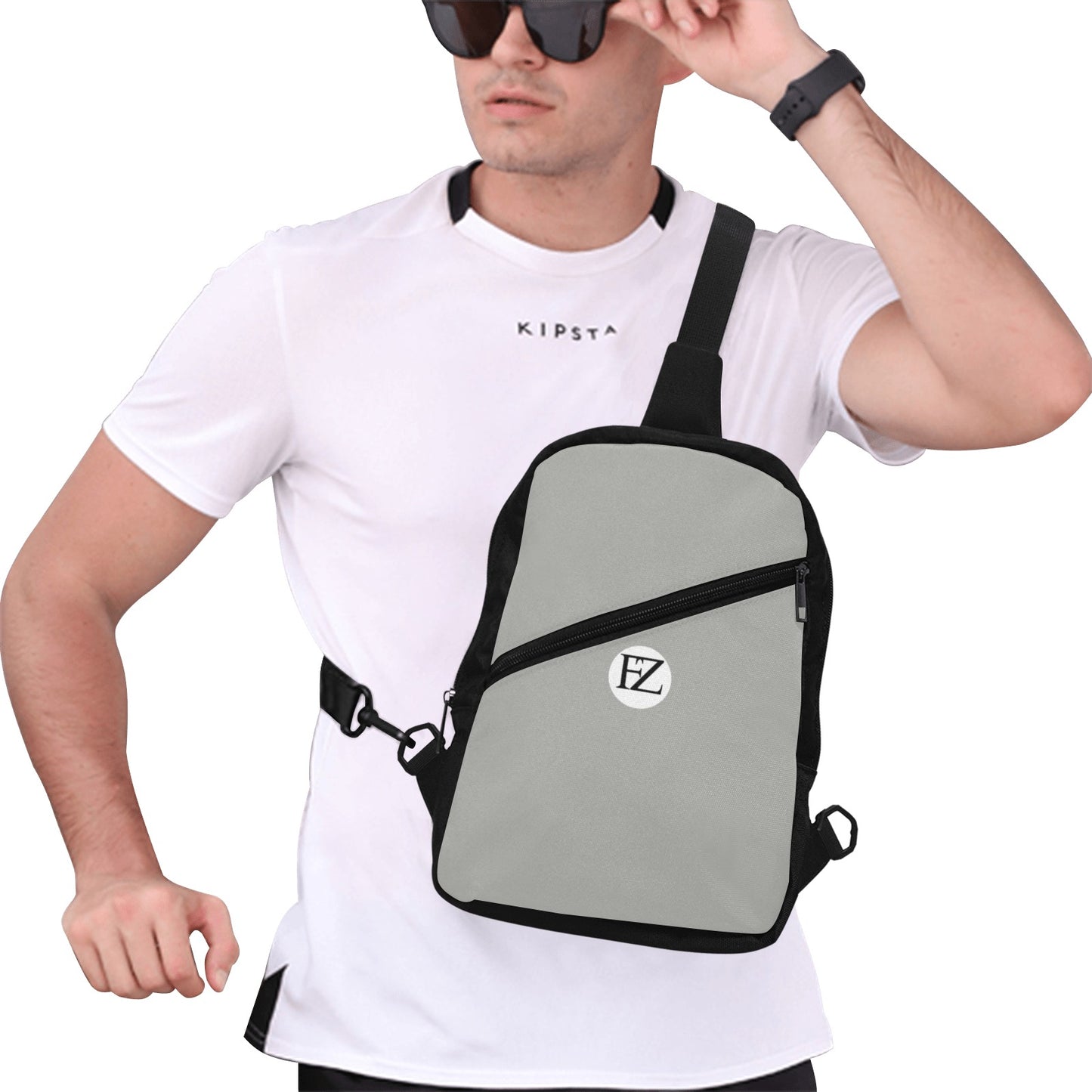 fz men's chest bag one size / fz chest bag-grey men's chest bag (model1726)