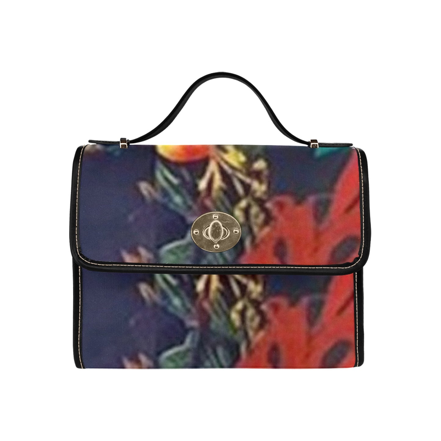 fz flowery handbag all over print canvas bag (model 1641)(black)