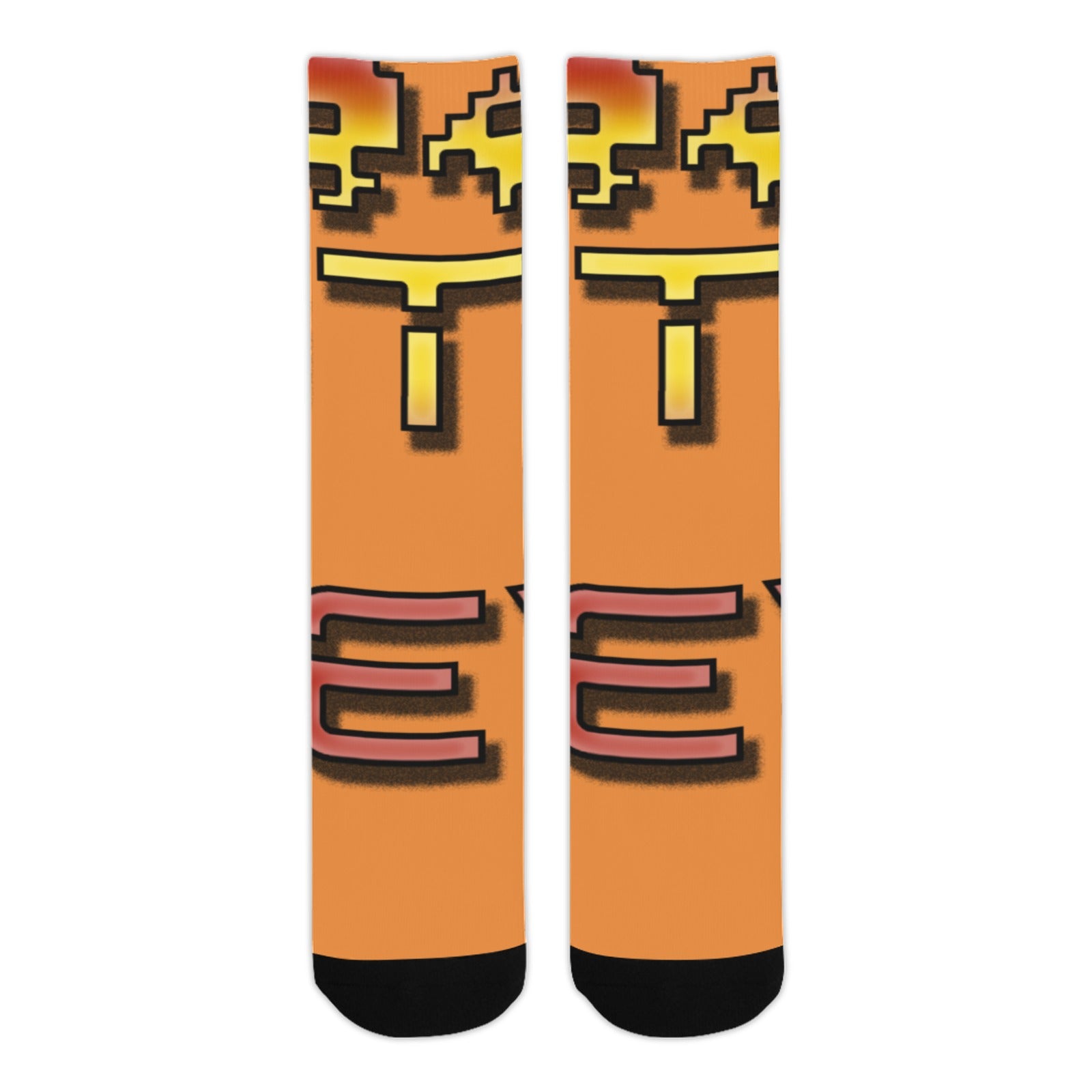 fz unisex socks - red one size / fz socks - orange sublimated crew socks(made in usa)