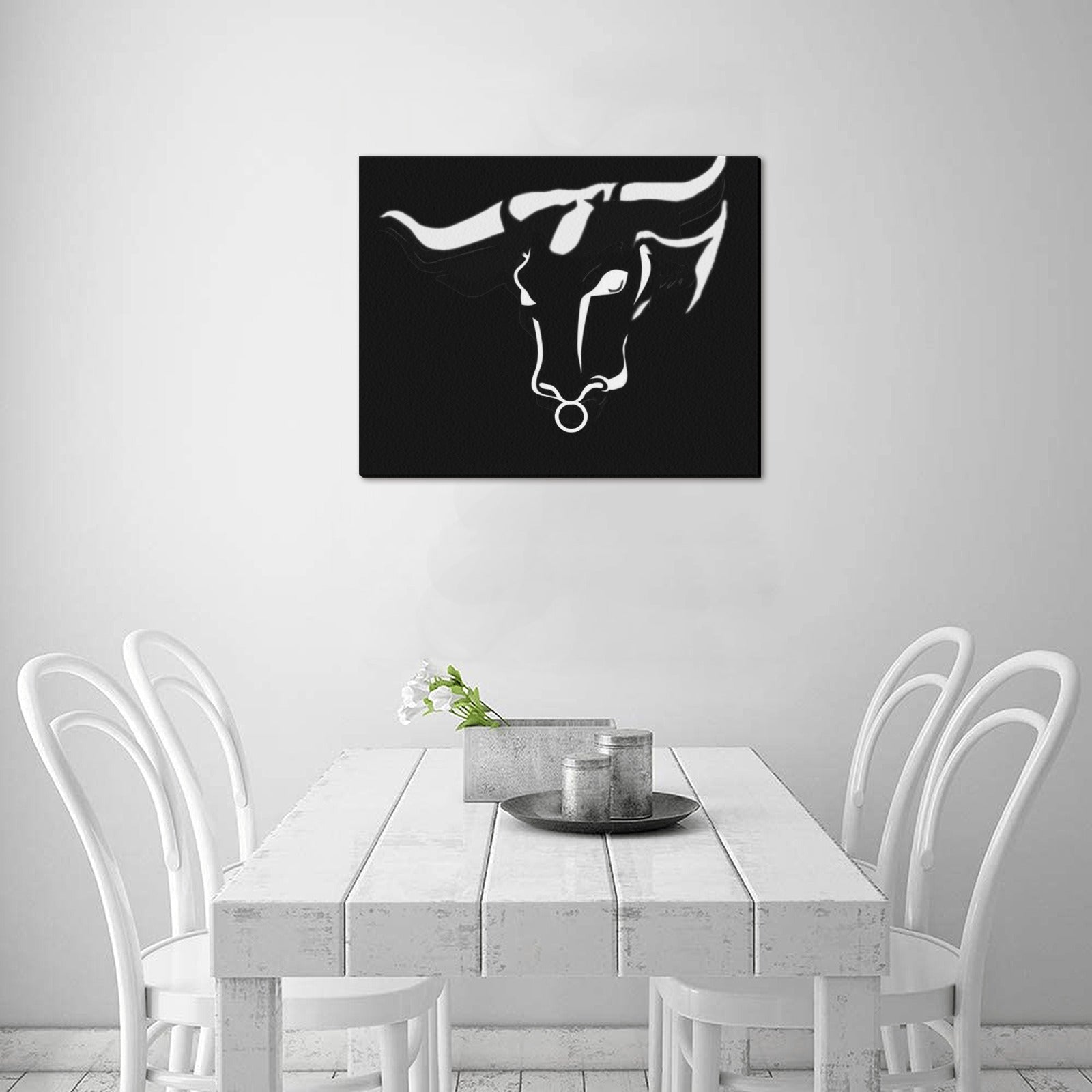 fz design collection one size / fz - raging bull framed canvas print 20"x16" (made in usa)