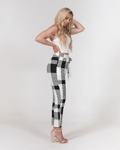 plaid flite women's belted tapered pants