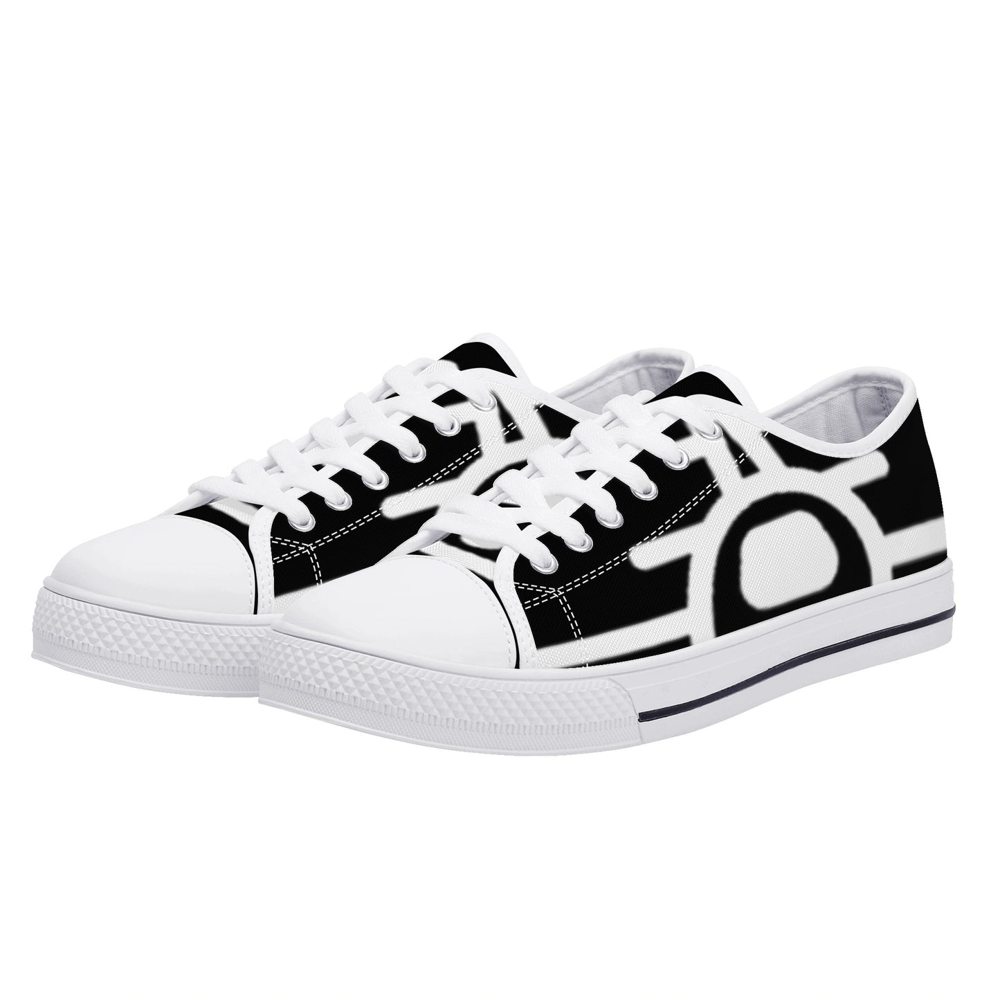 men's low top canvas shoes with customized tongue