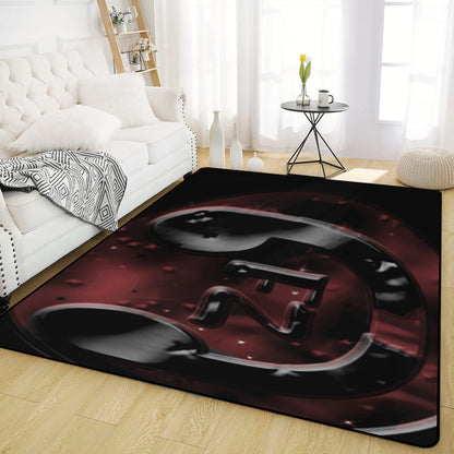 living room carpet rug black / 180x120cm