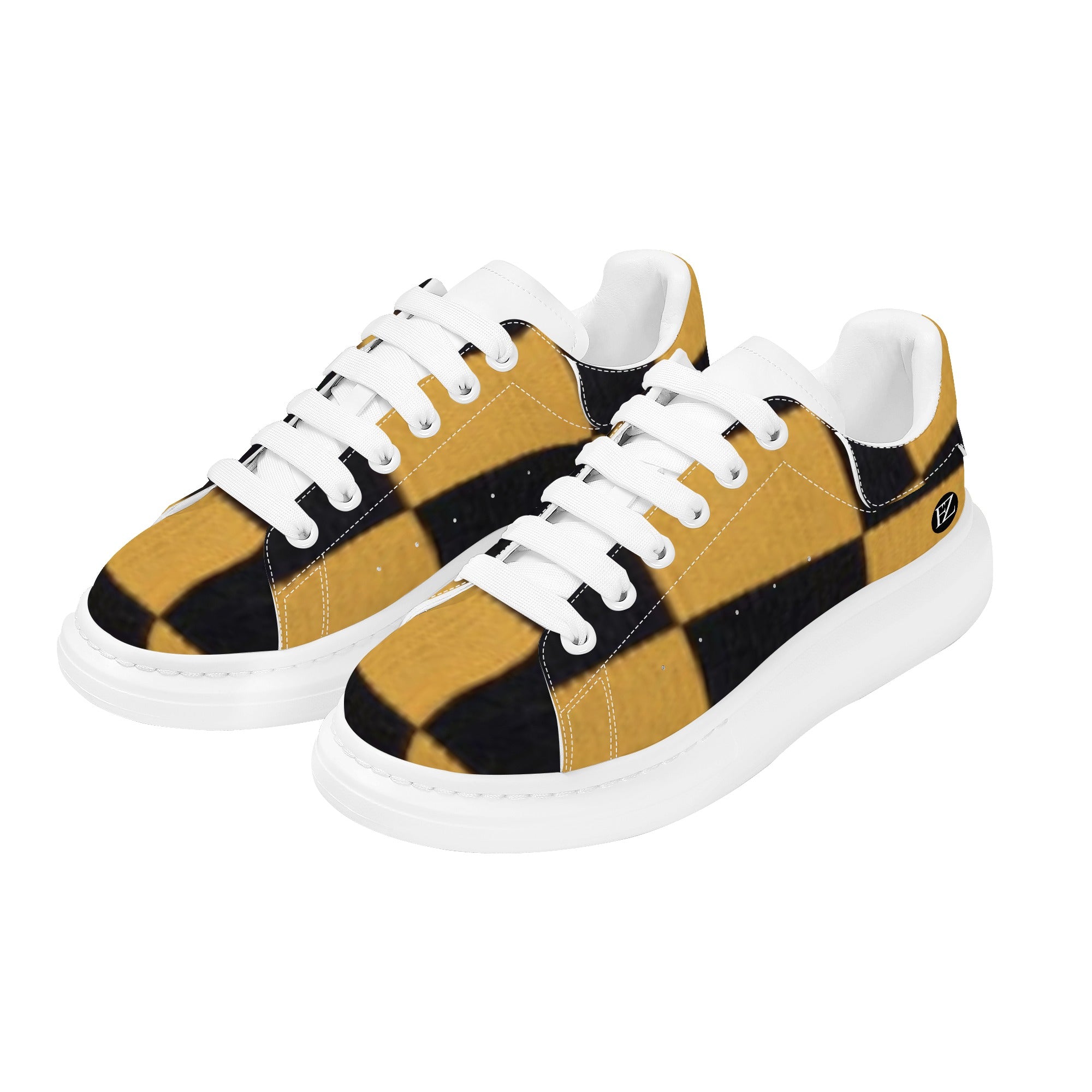 FZ Women's White Tongue Low Top Chunky Shoes - FZwear