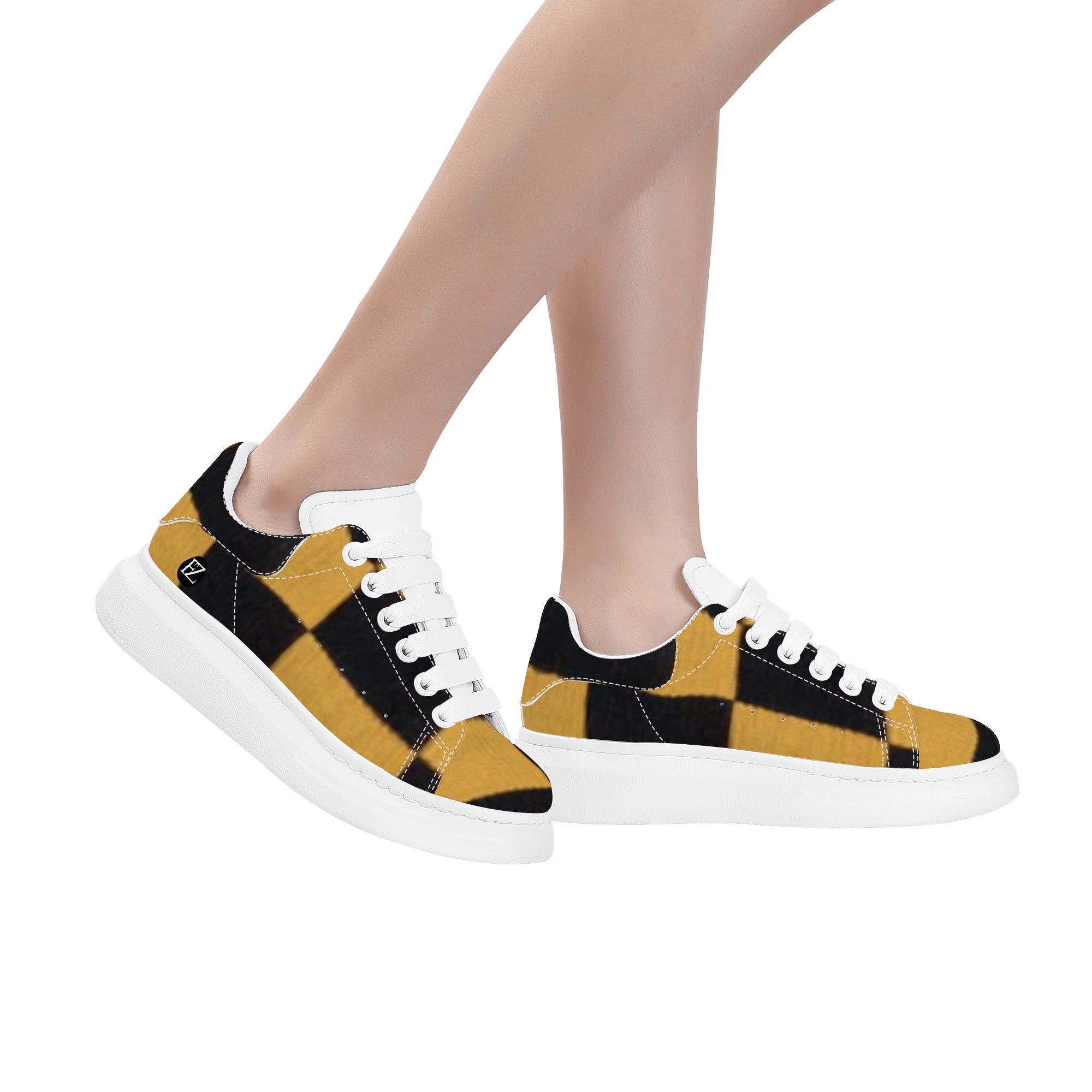 FZ Women's White Tongue Low Top Chunky Shoes - FZwear