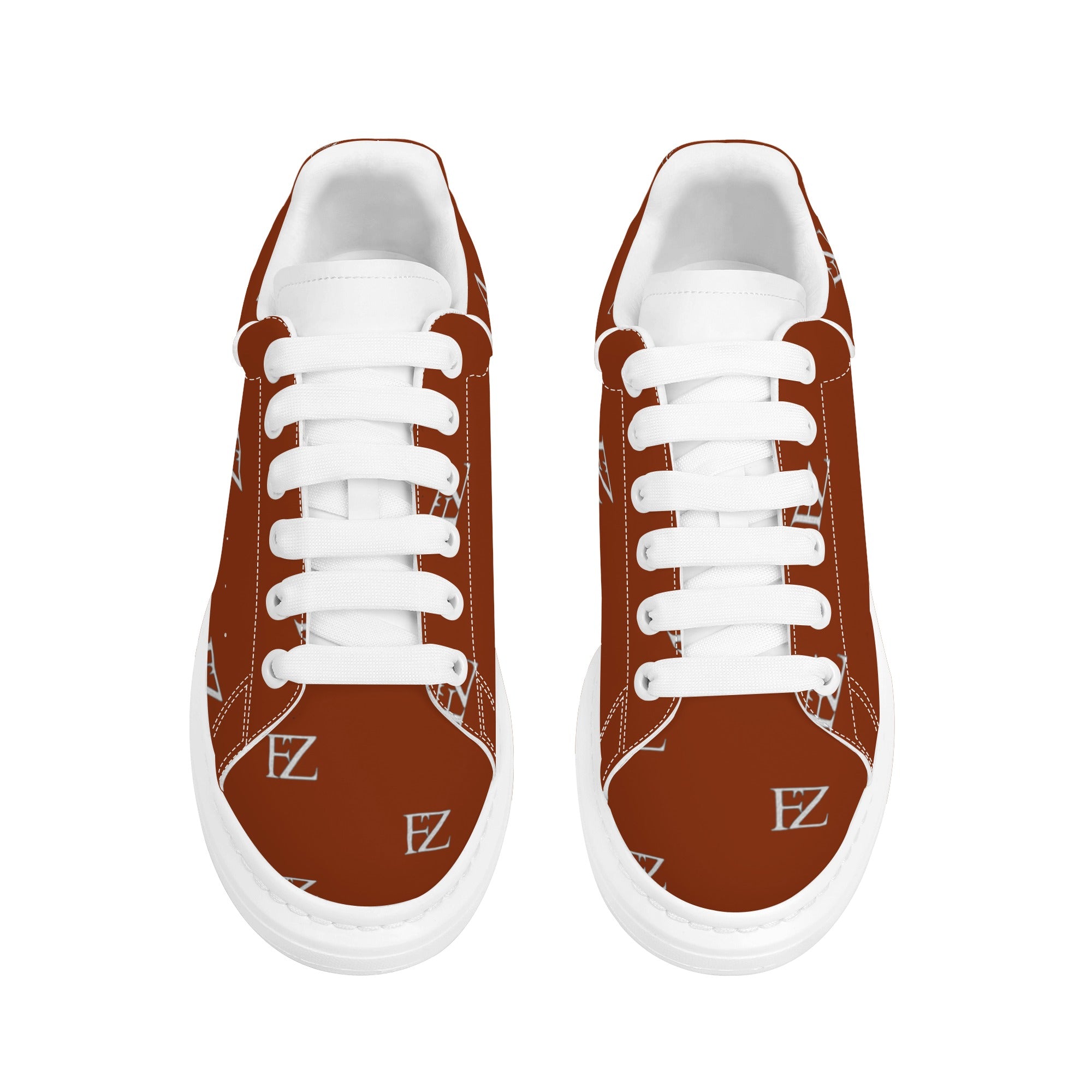 FZ Women's White Tongue Low Top Chunky Shoes - FZwear