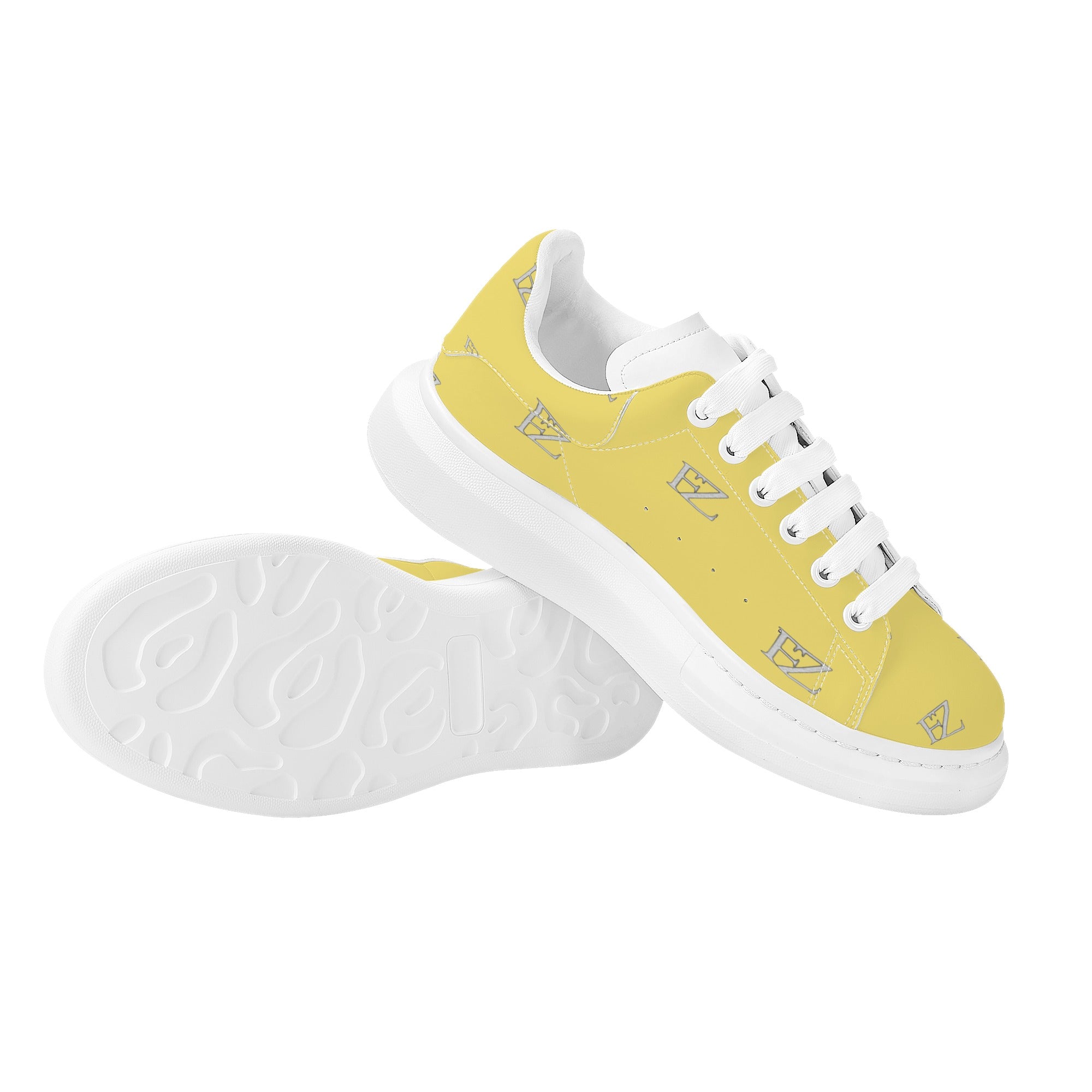 FZ Women's White Tongue Low Top Chunky Shoes - FZwear