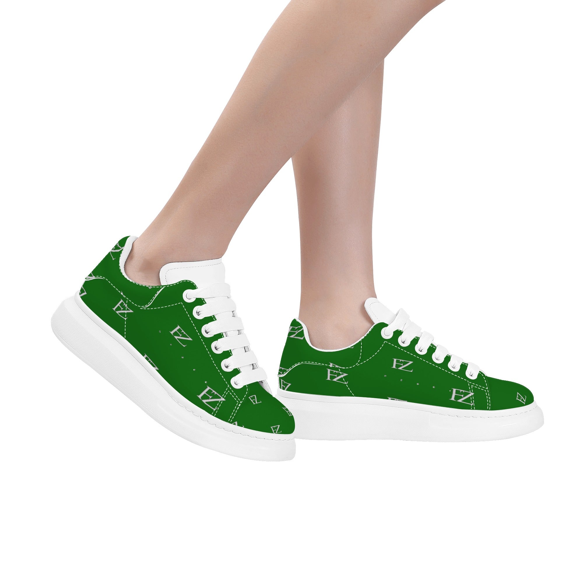 FZ Women's White Tongue Low Top Chunky Shoes - FZwear