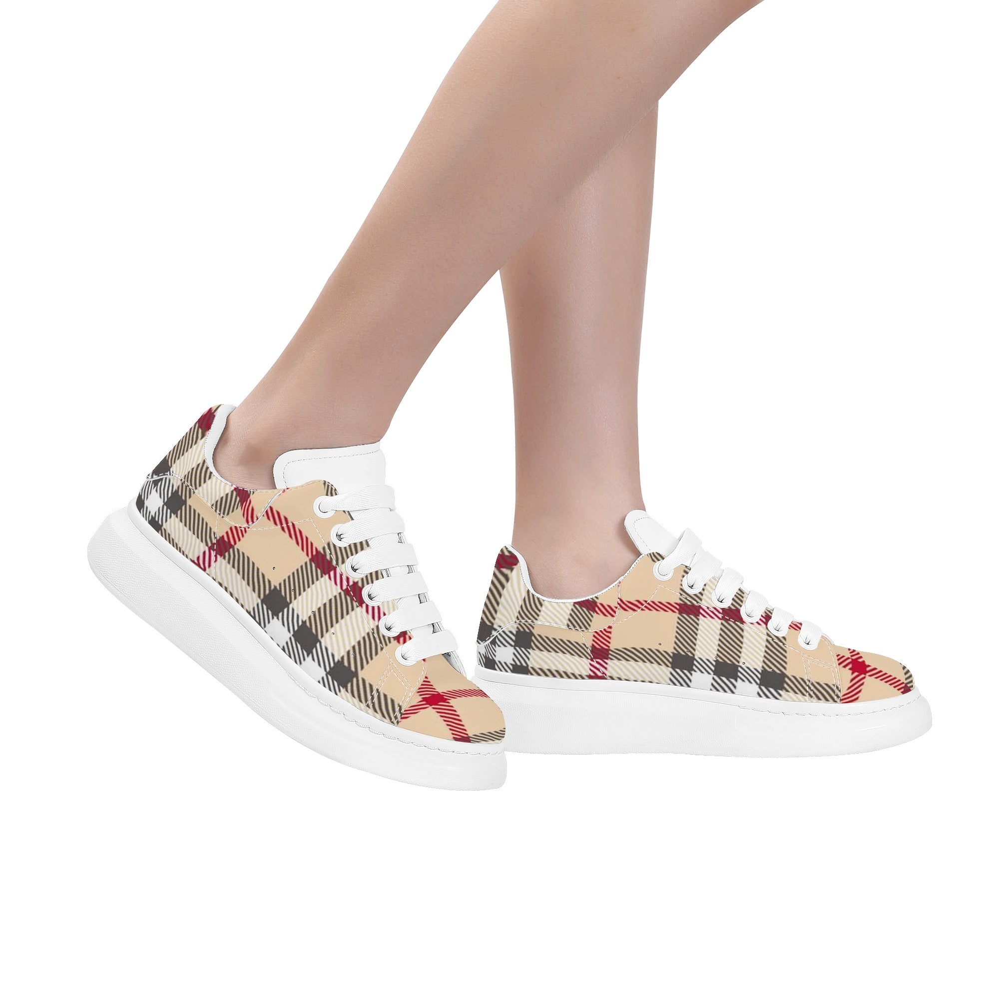 FZ Women's White Tongue Low Top Chunky Shoes - FZwear