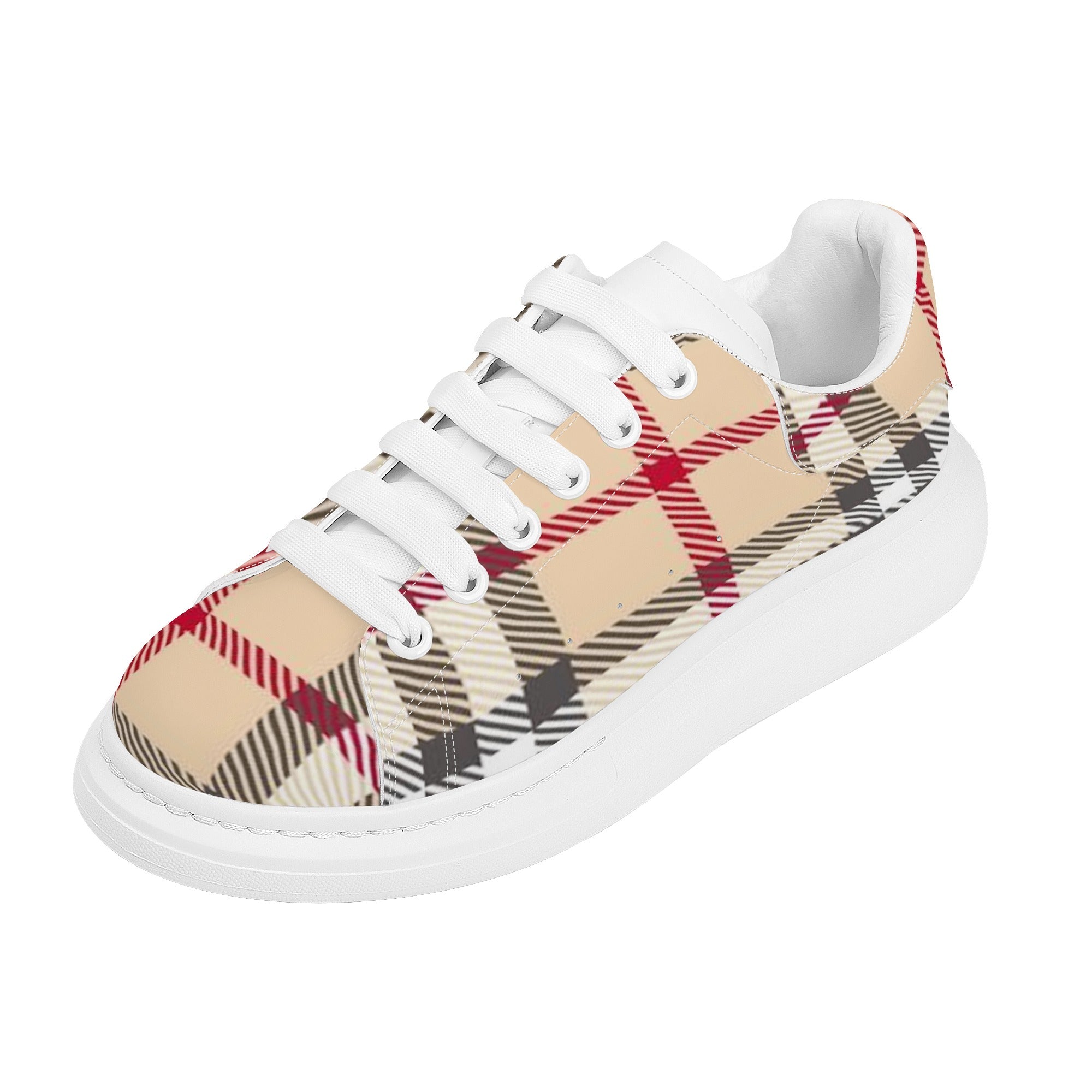 FZ Women's White Tongue Low Top Chunky Shoes - FZwear