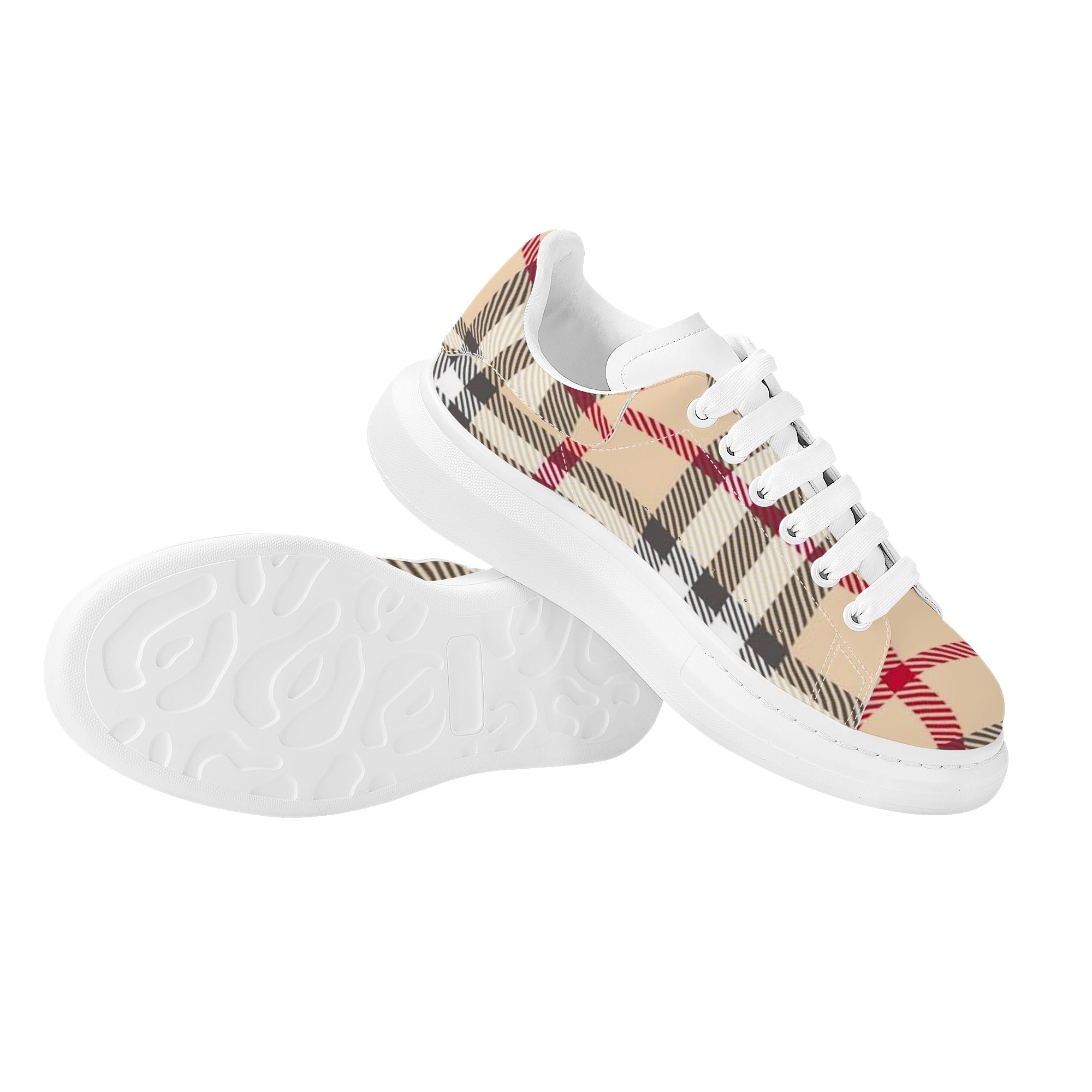 FZ Women's White Tongue Low Top Chunky Shoes - FZwear