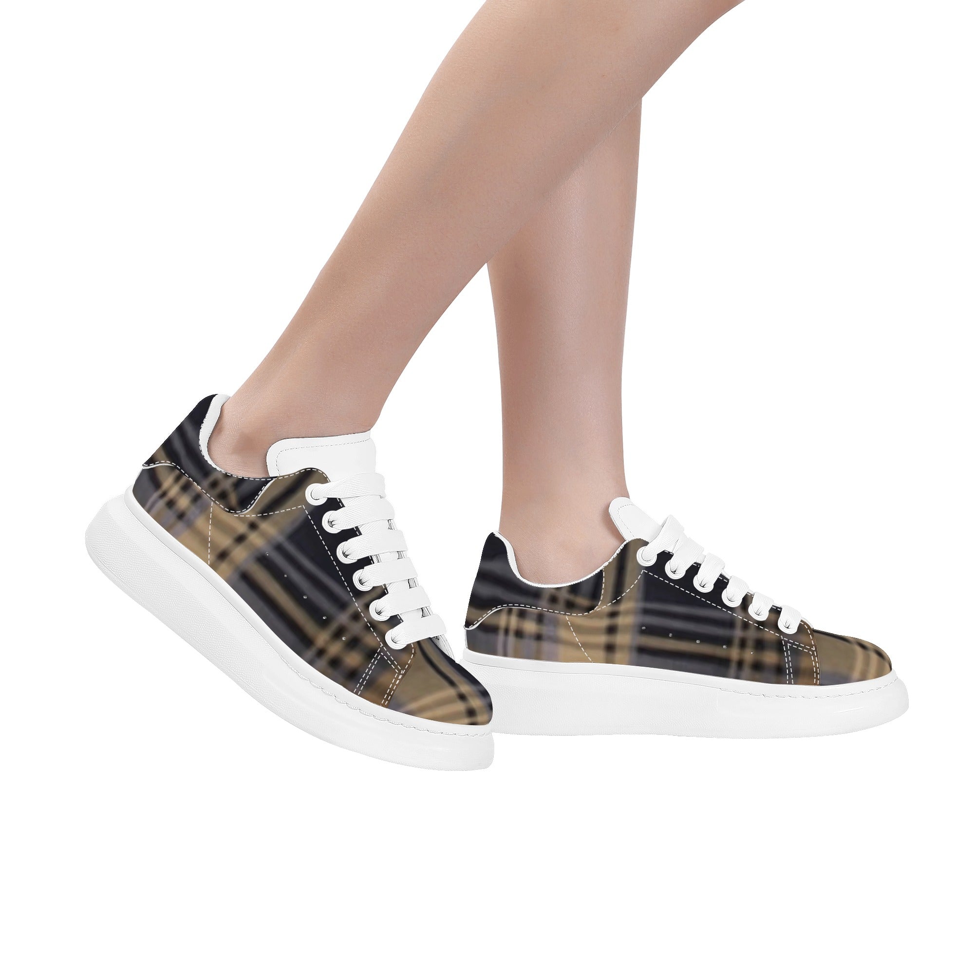 FZ Women's White Tongue Low Top Chunky Shoes - FZwear