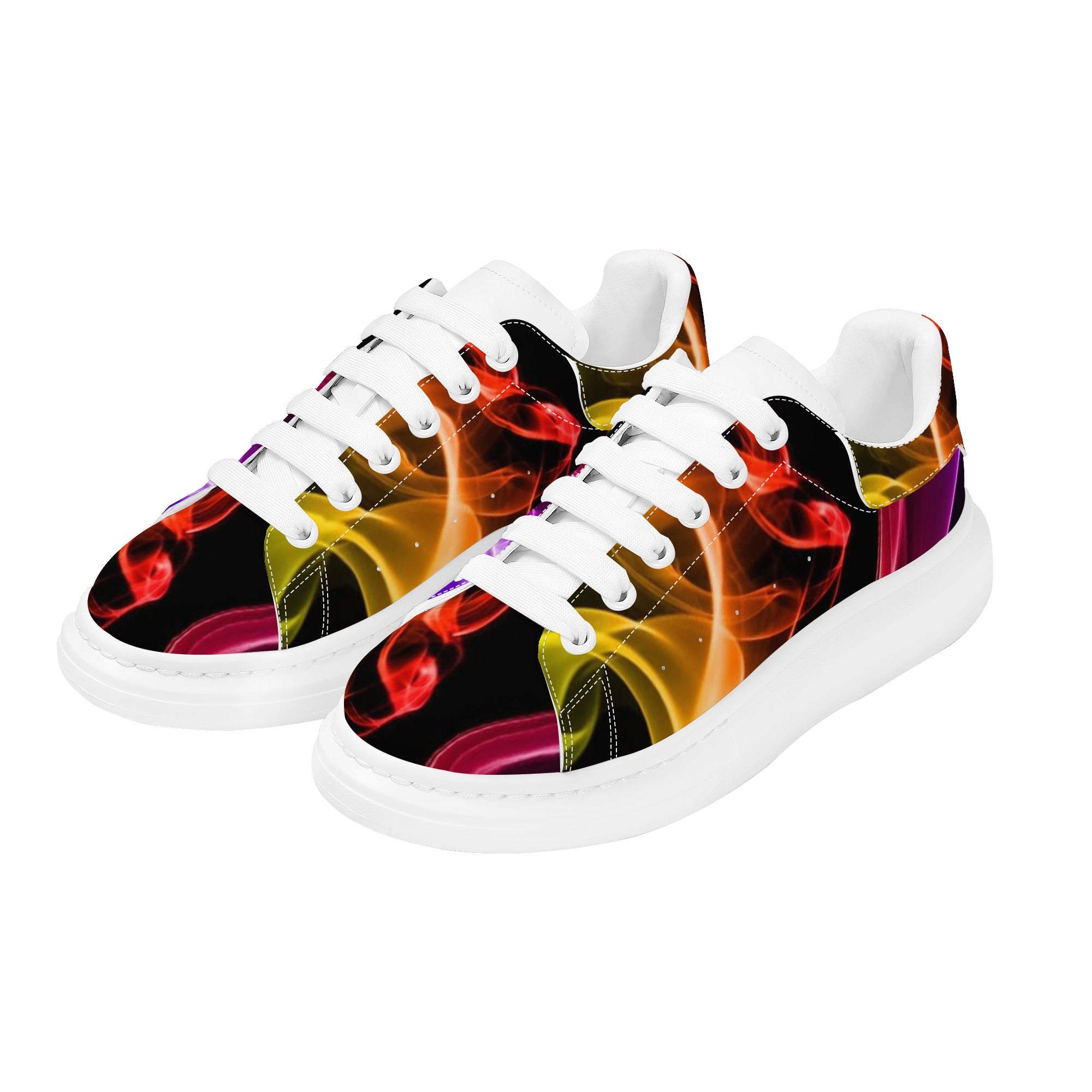 FZ Women's White Tongue Low Top Chunky Shoes - FZwear