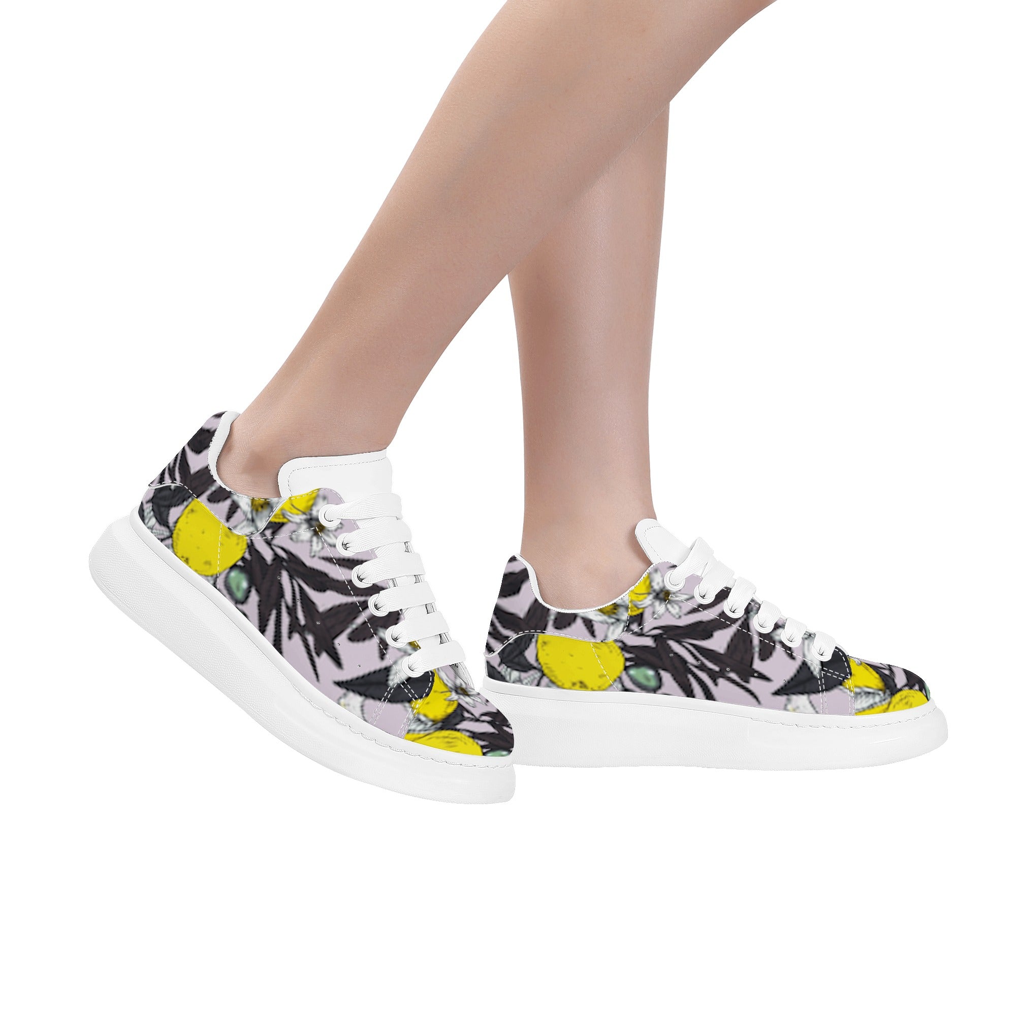 FZ Women's White Tongue Low Top Chunky Shoes - FZwear