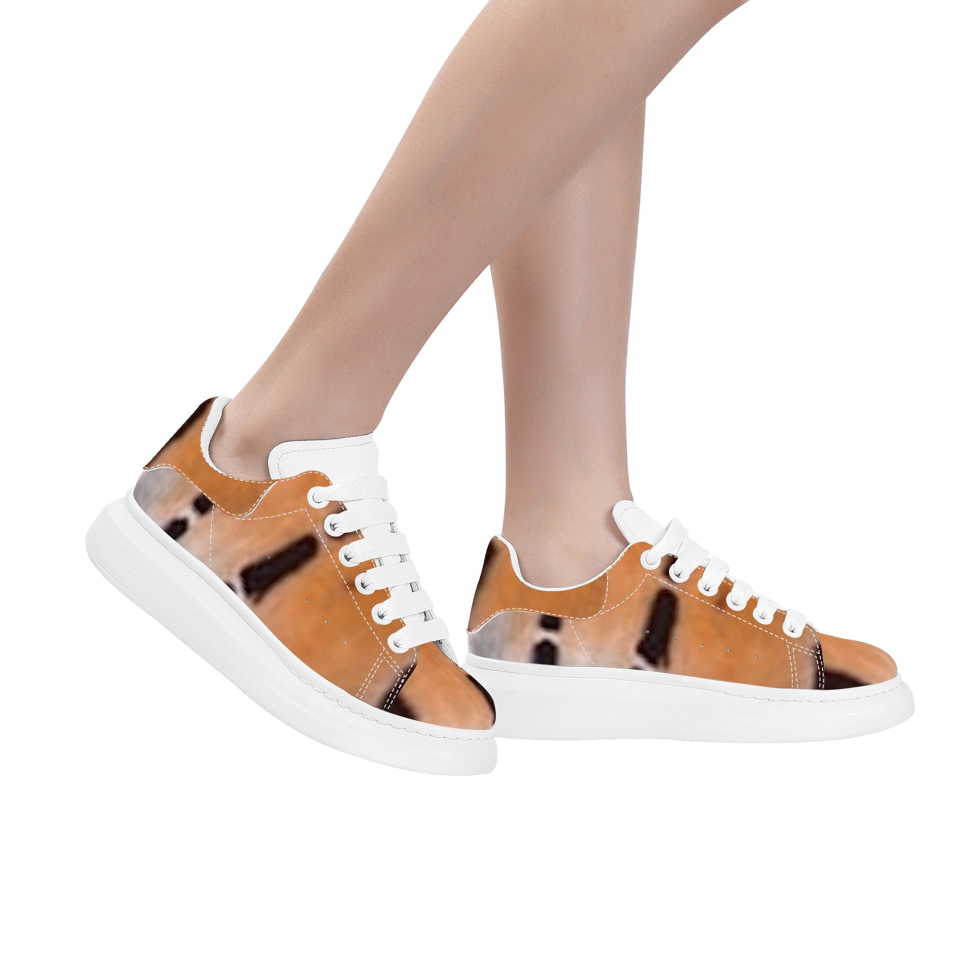 FZ Women's White Tongue Low Top Chunky Shoes - FZwear