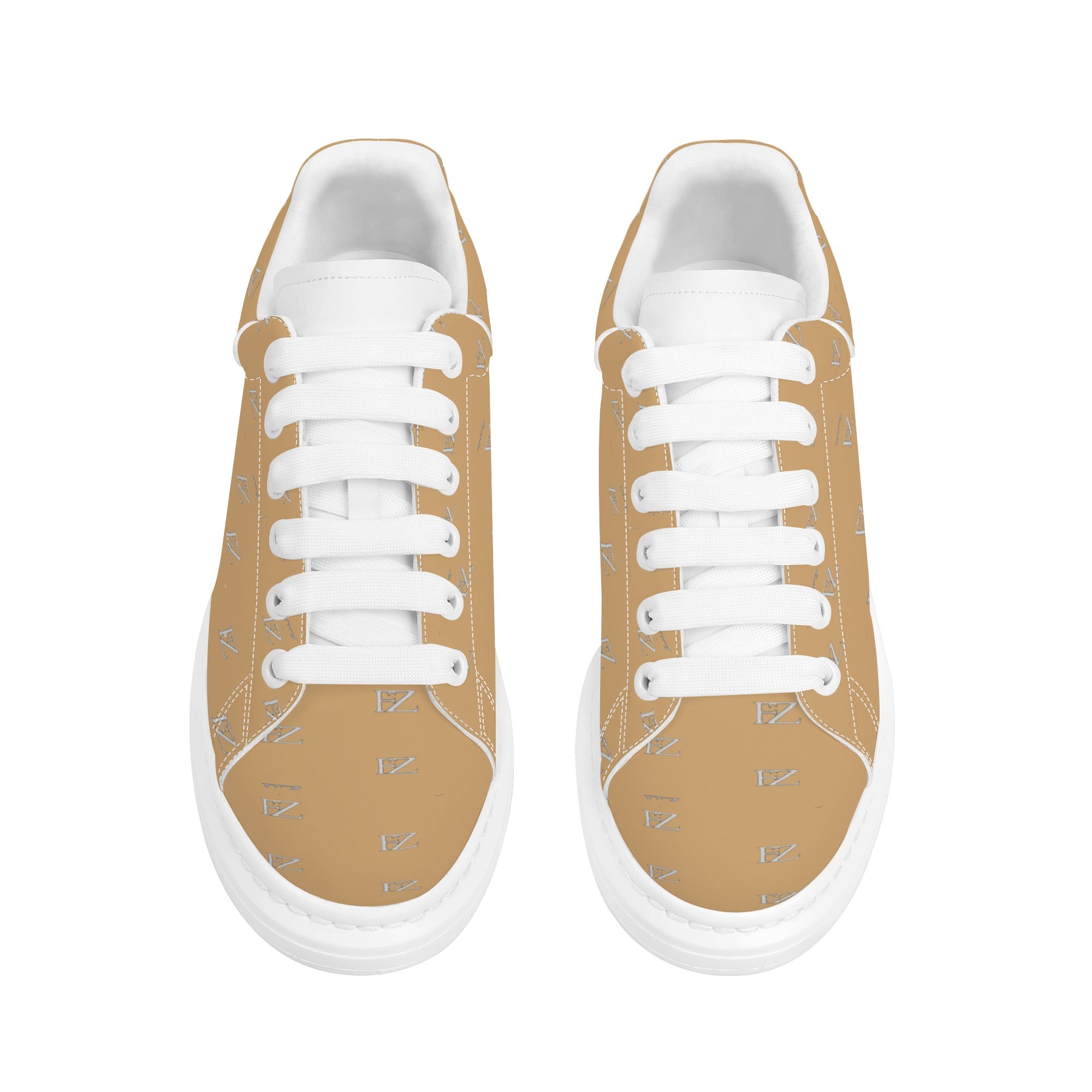 FZ Women's White Tongue Low Top Chunky Shoes - FZwear