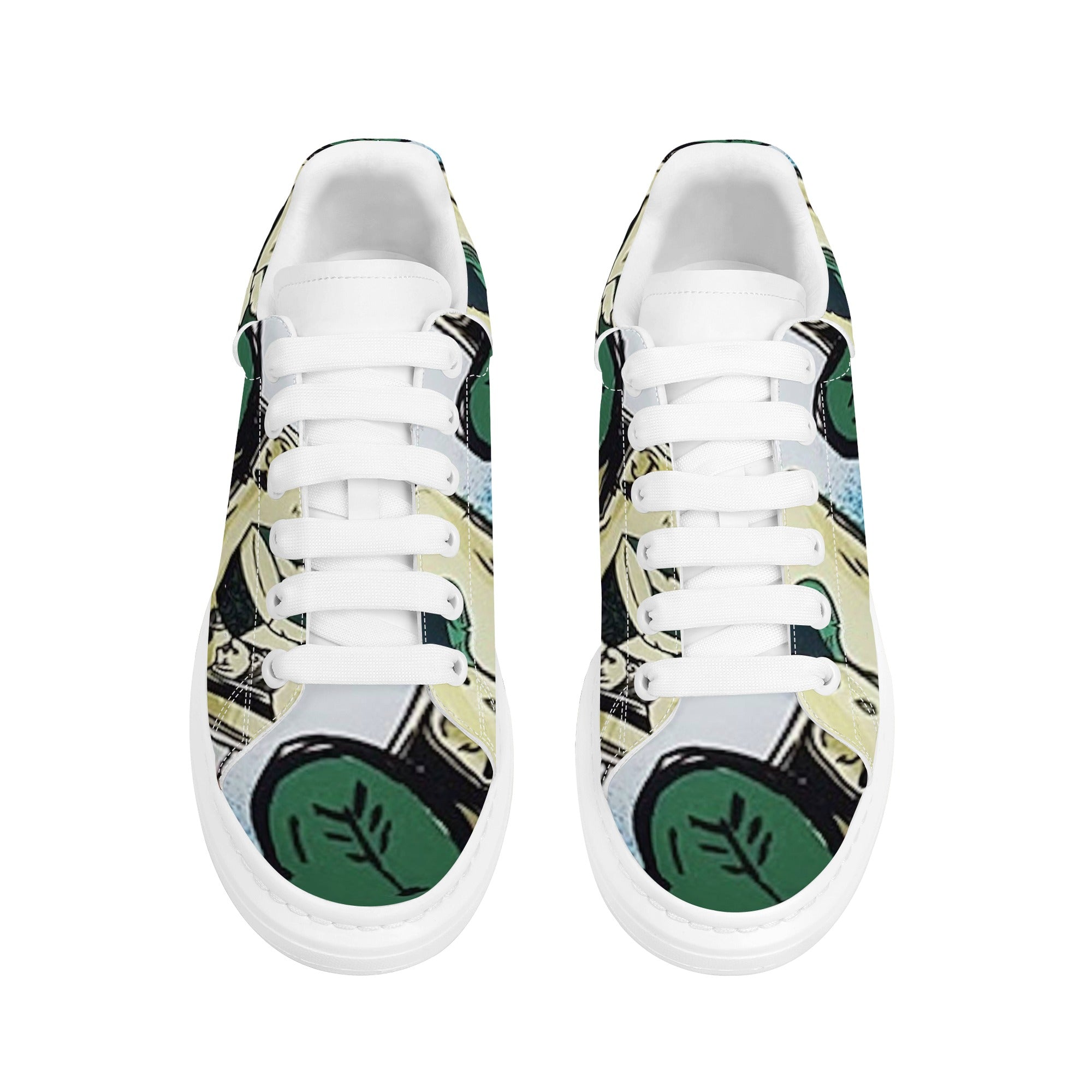 FZ Women's White Tongue Low Top Chunky Shoes - FZwear