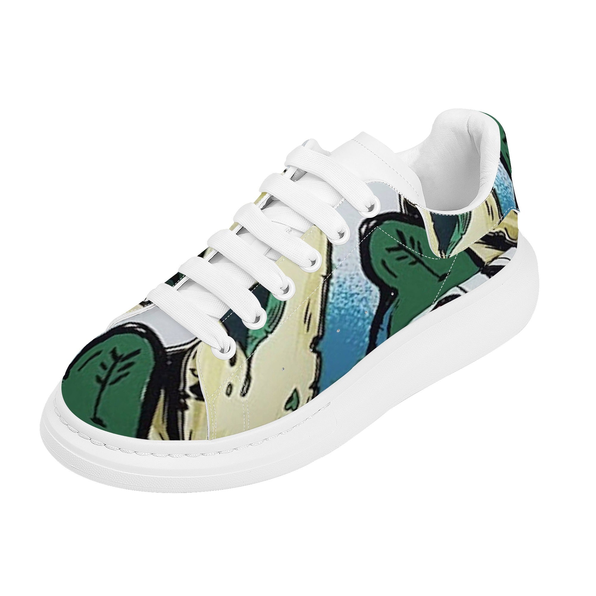 FZ Women's White Tongue Low Top Chunky Shoes - FZwear