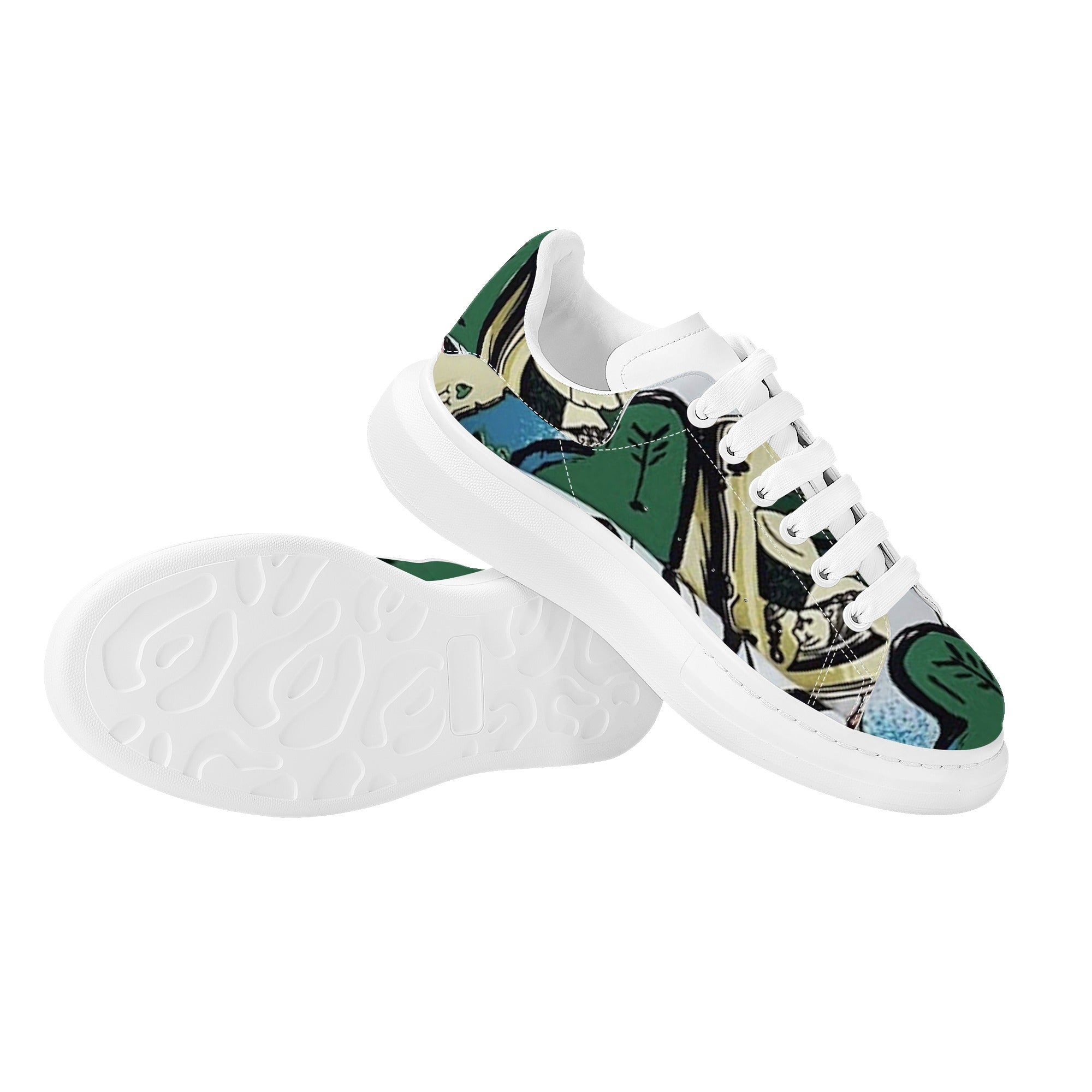 FZ Women's White Tongue Low Top Chunky Shoes - FZwear