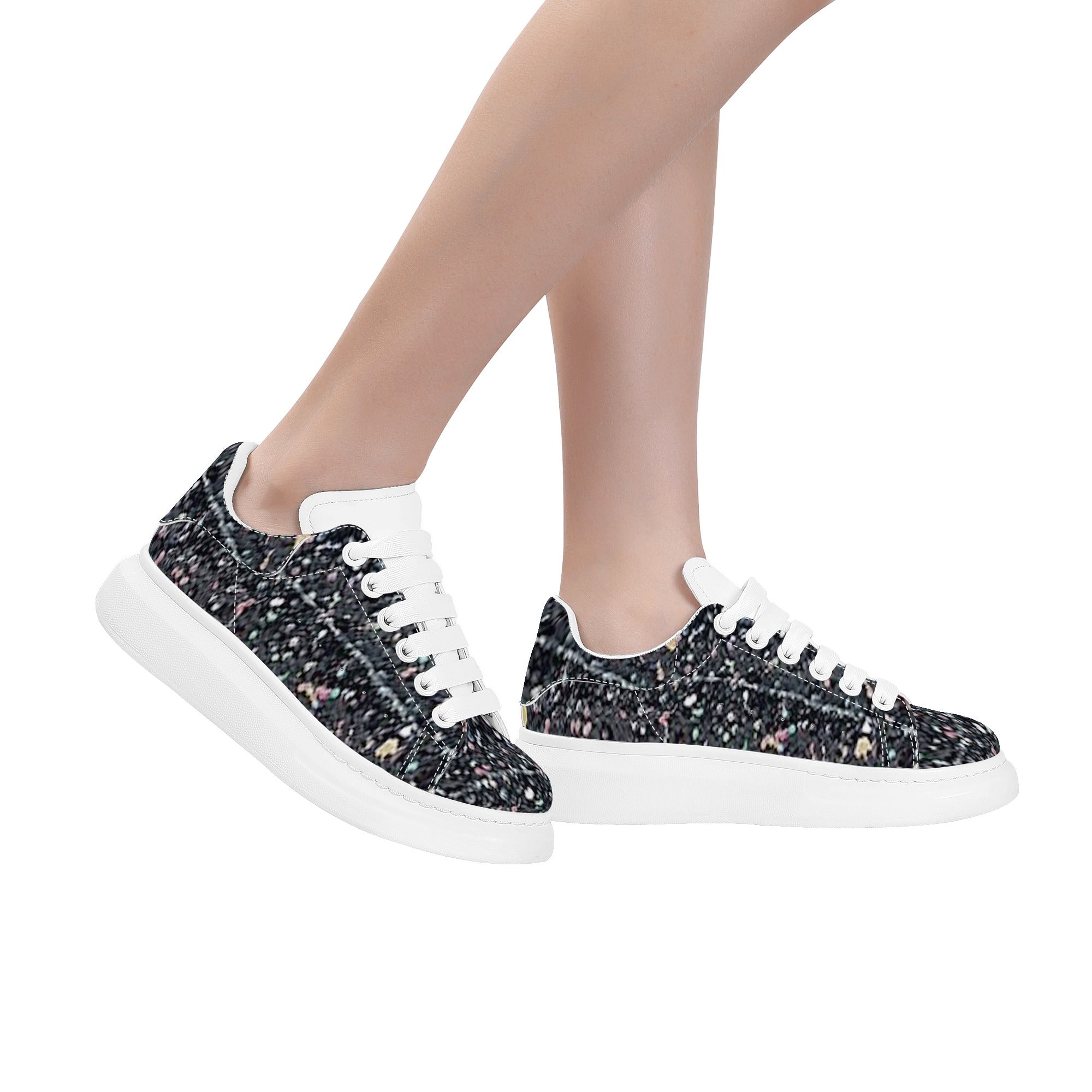 FZ Women's White Tongue Low Top Chunky Shoes - FZwear