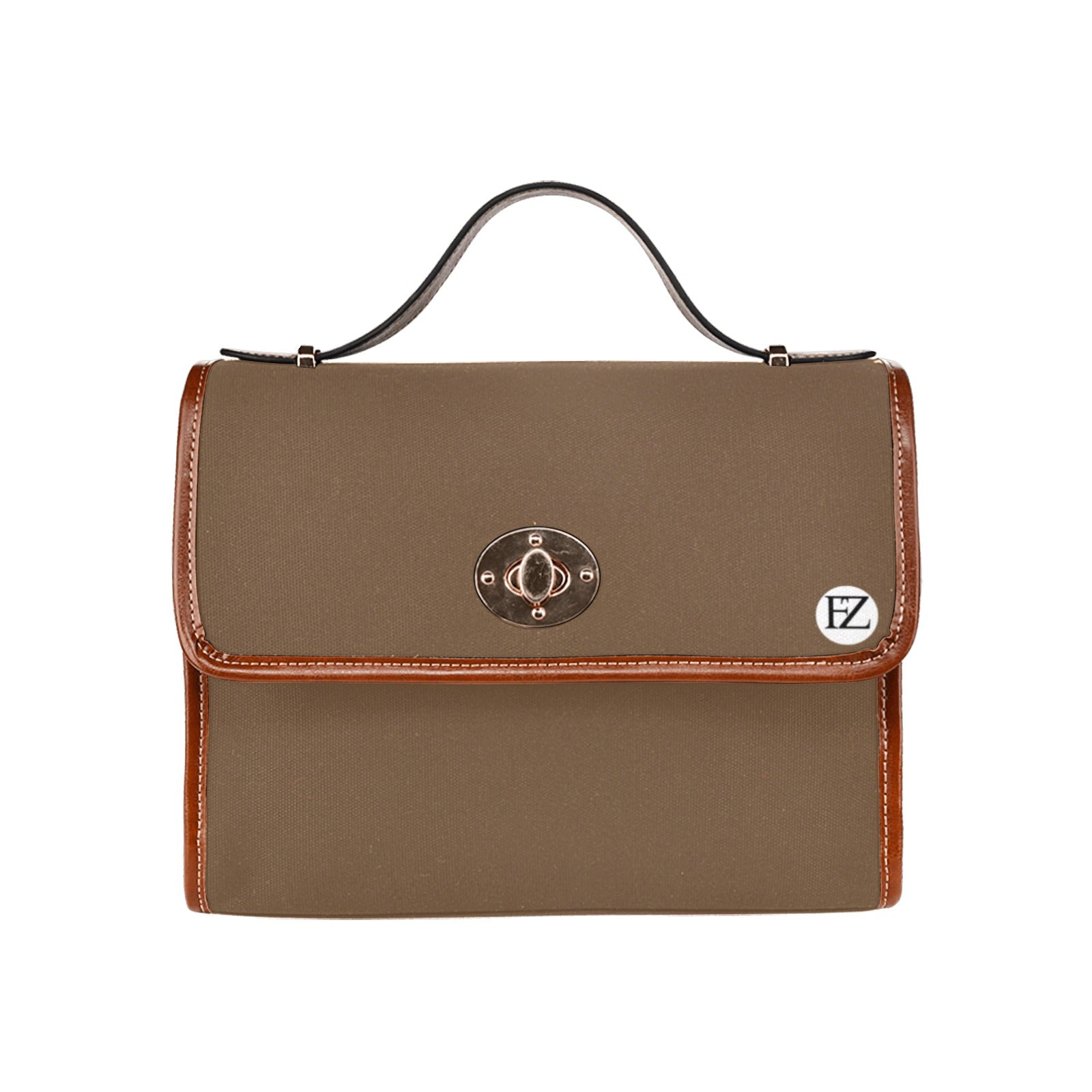fz original handbag one size / fz - brown all over print waterproof canvas bag(model1641)(brown strap)