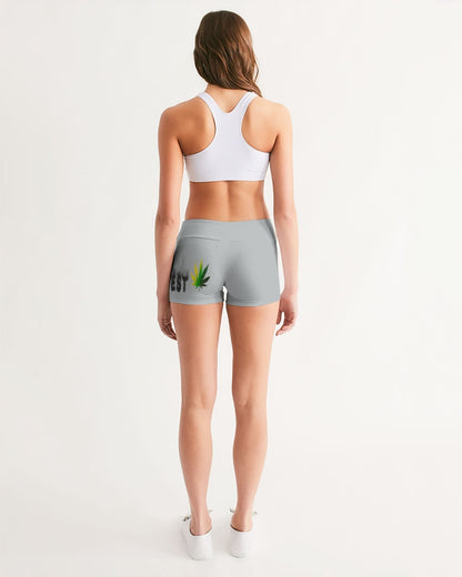 flying grey women's mid-rise yoga shorts