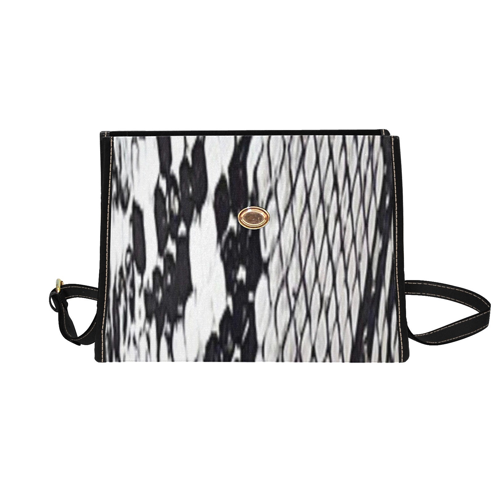 fz snake handbag all over print canvas bag (model 1641)(black)