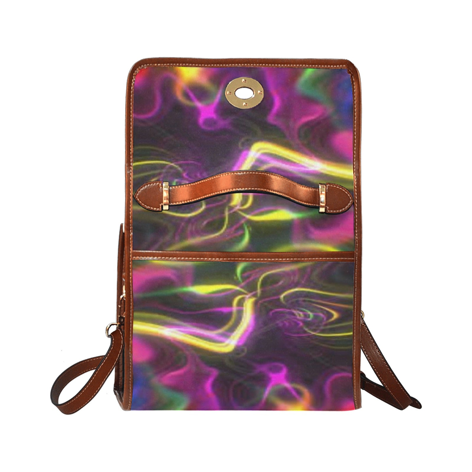 fz women's abstract hand bag all over print waterproof canvas bag(model1641)(brown strap)